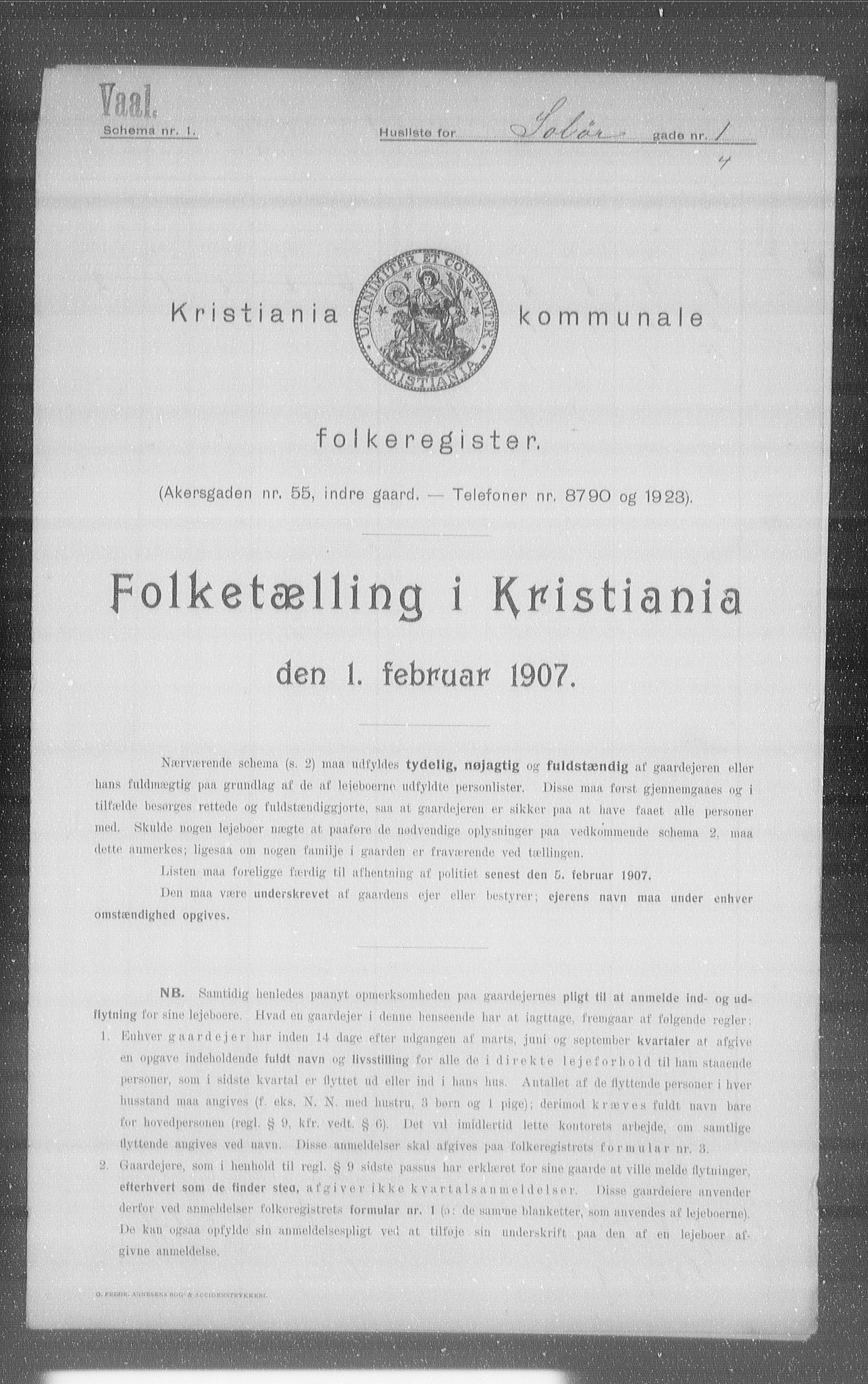 OBA, Kommunal folketelling 1.2.1907 for Kristiania kjøpstad, 1907, s. 50942