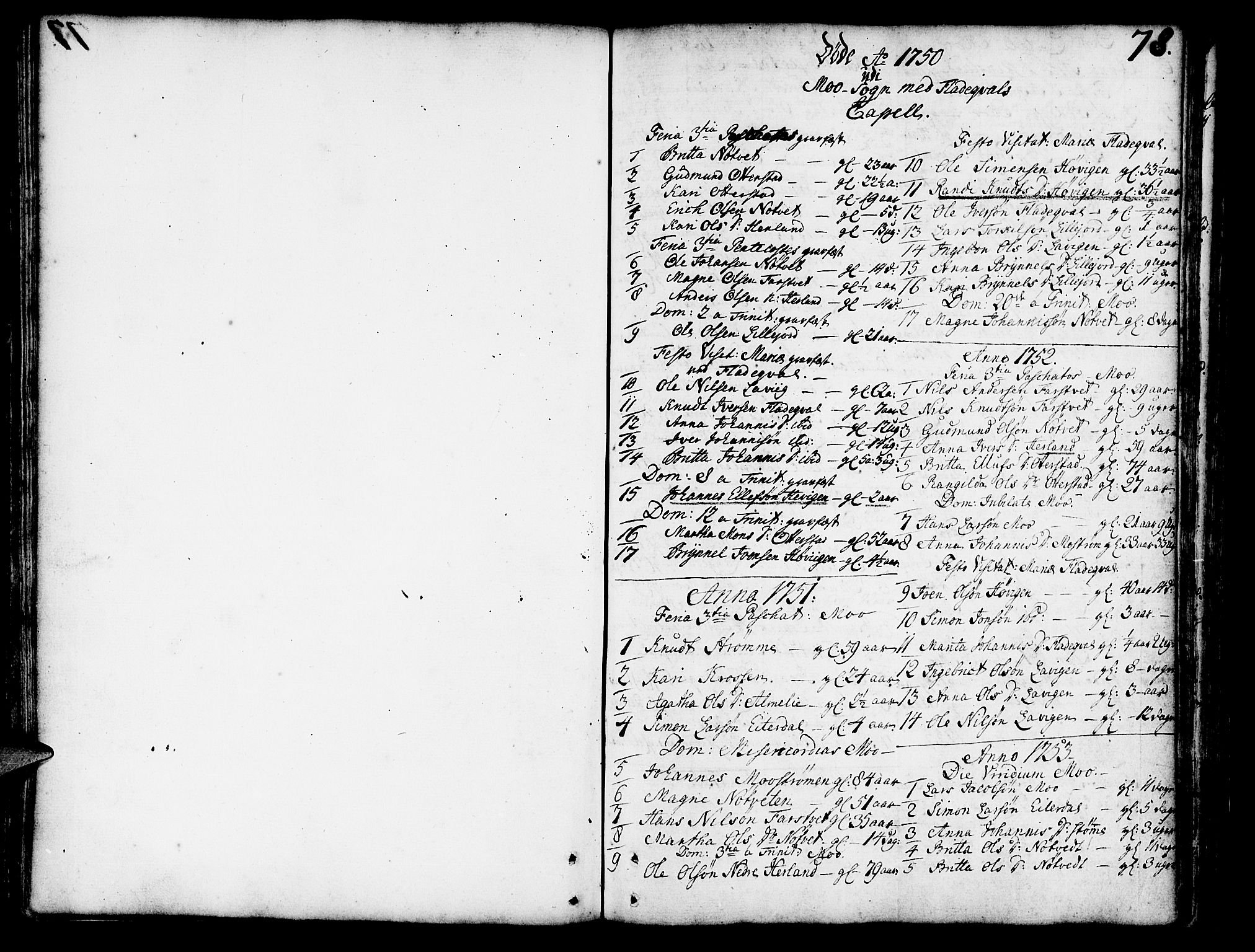 Hosanger sokneprestembete, SAB/A-75801/H/Haa: Ministerialbok nr. A 1 /3, 1750-1766, s. 78
