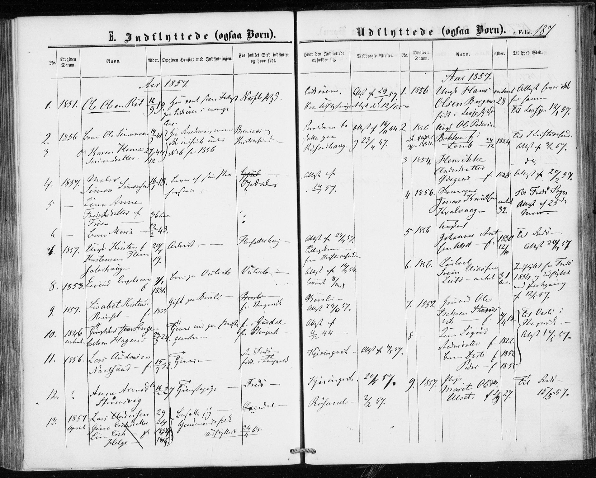 Ministerialprotokoller, klokkerbøker og fødselsregistre - Møre og Romsdal, SAT/A-1454/586/L0985: Ministerialbok nr. 586A11, 1857-1866, s. 187