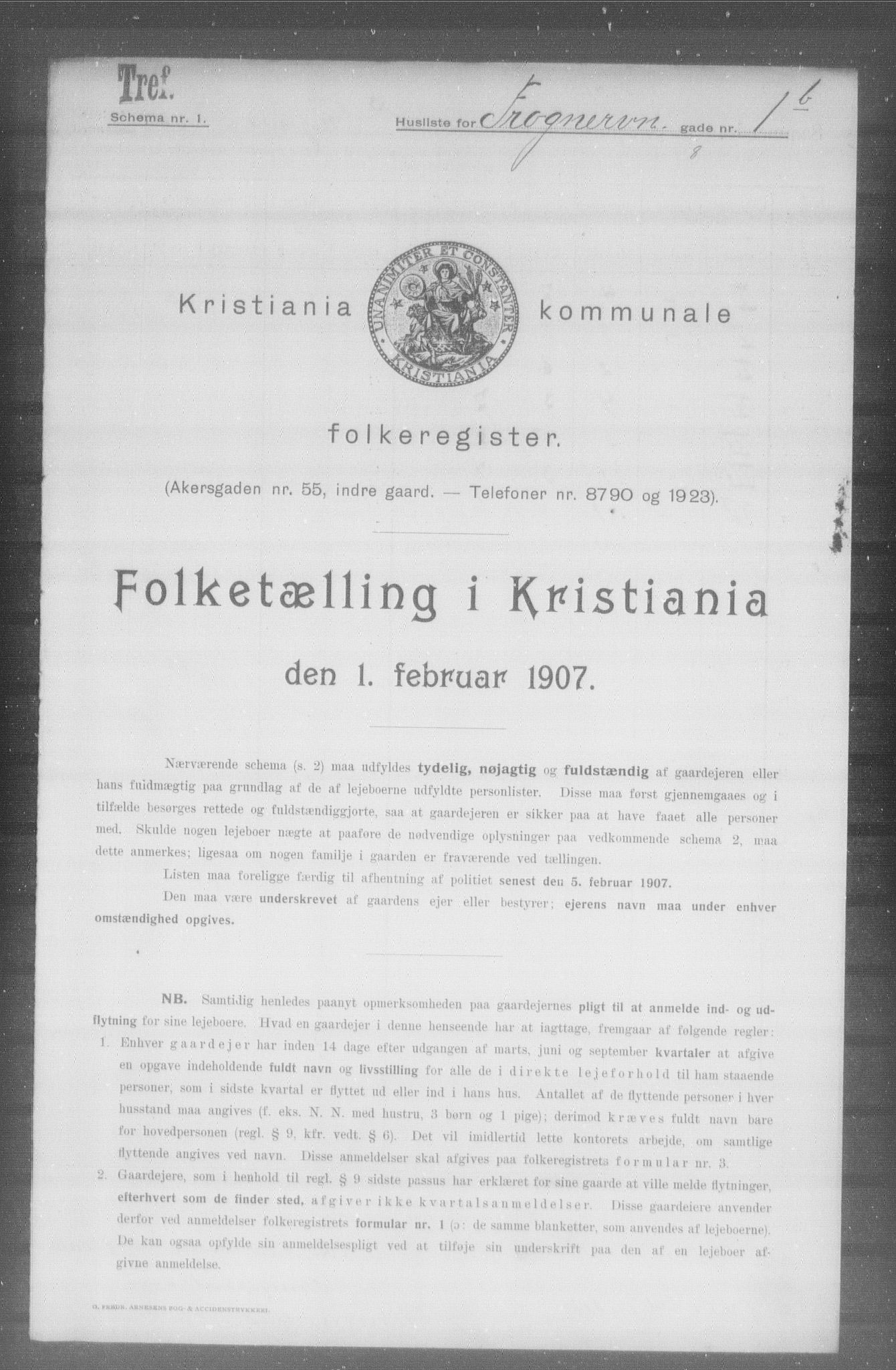 OBA, Kommunal folketelling 1.2.1907 for Kristiania kjøpstad, 1907, s. 13727