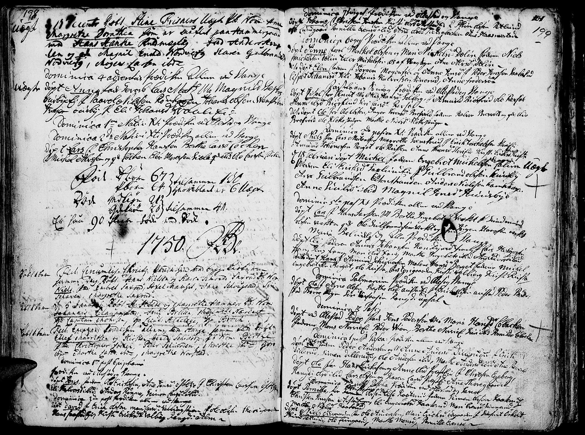 Stange prestekontor, AV/SAH-PREST-002/K/L0004: Ministerialbok nr. 4, 1735-1754, s. 198-199
