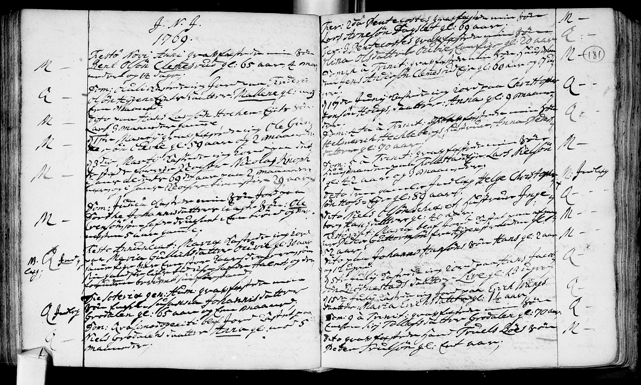 Røyken kirkebøker, SAKO/A-241/F/Fa/L0002: Ministerialbok nr. 2, 1731-1782, s. 181