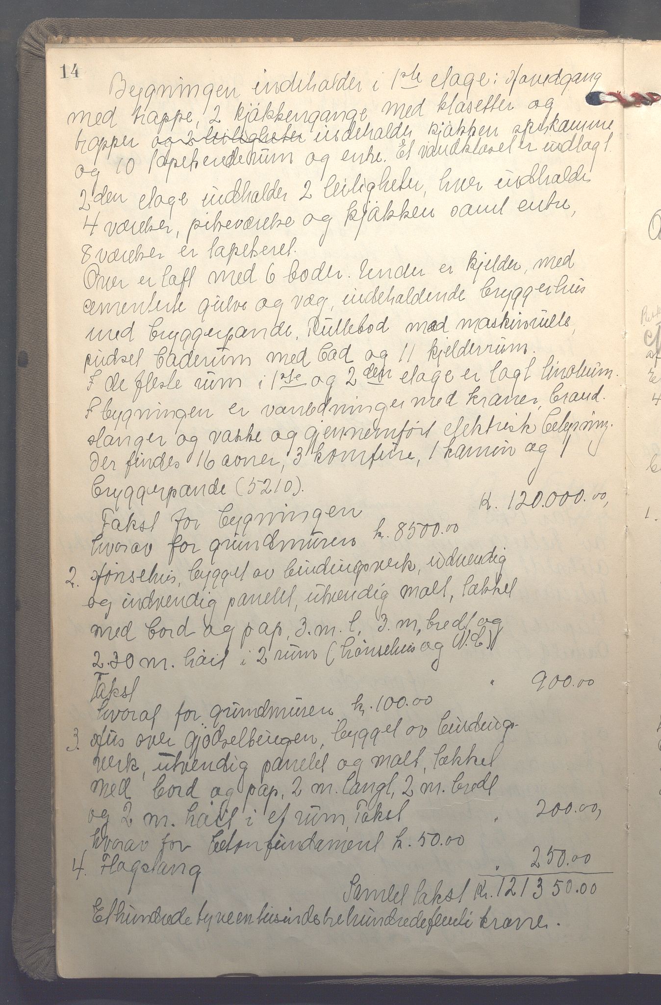 Lensmennene i Aker, OBA/A-10133/F/Fb/L0002: Branntakstprotokoll, 1922-1929, s. 14