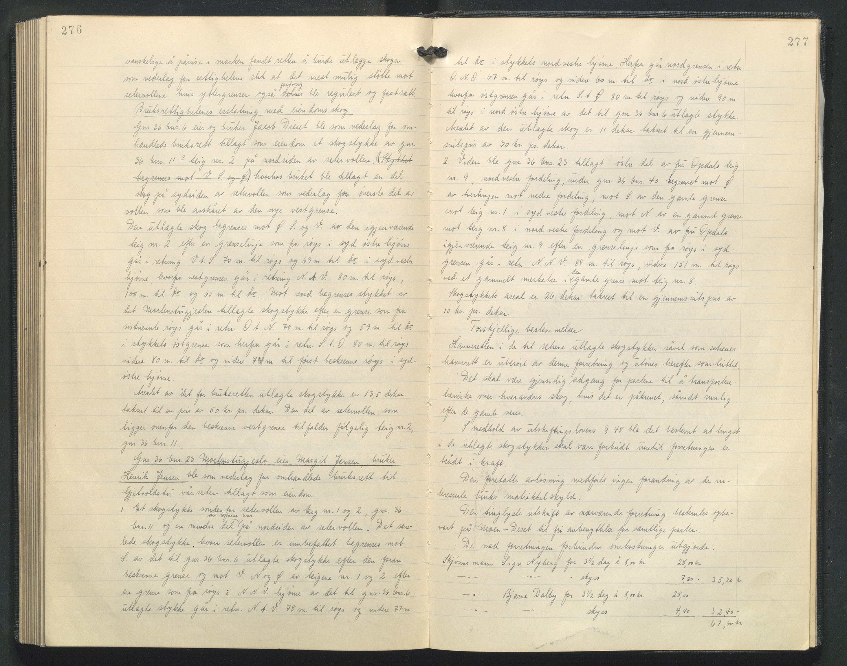 Hedmark og Østerdal jordskifterett, AV/SAH-JORDSKIFTEH-002/G/Ga/L0013/0003: Rettsbøker  / Rettsbok - V, 1937-1941, s. 276-277