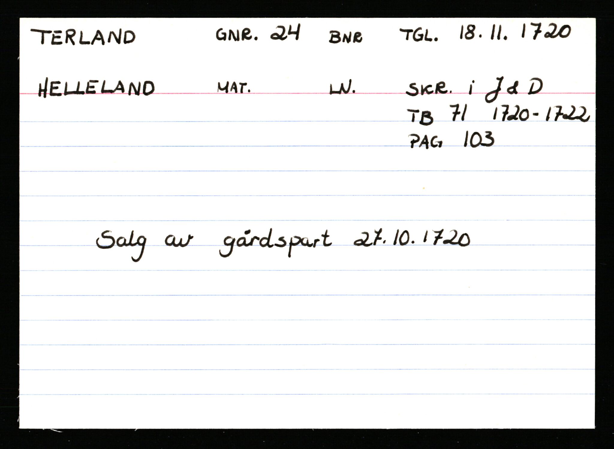 Statsarkivet i Stavanger, AV/SAST-A-101971/03/Y/Ym/L0060: Åstedskort sortert etter gårdsnavn: Tengesdal - Tjørn, 1600-1950, s. 248
