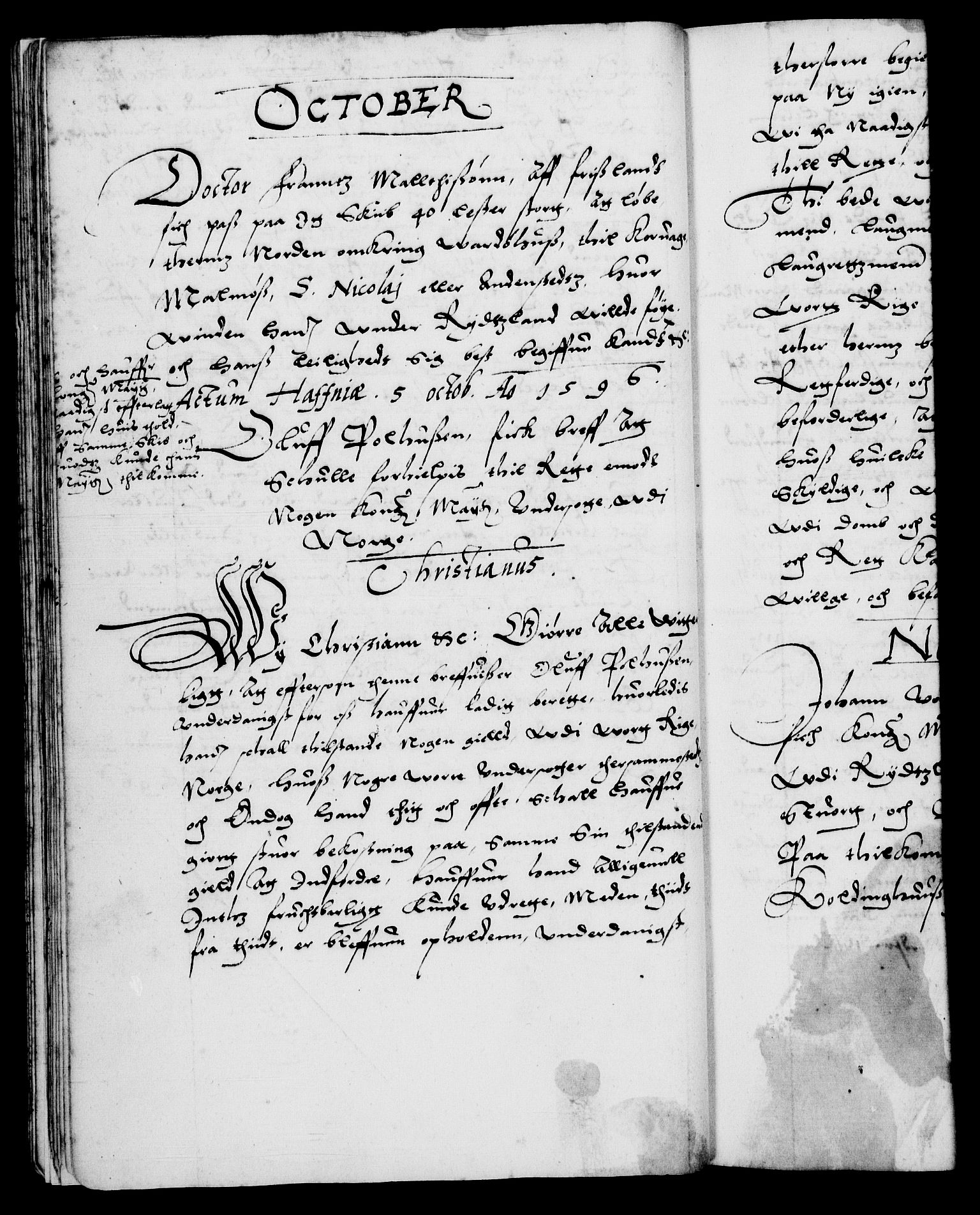 Danske Kanselli 1572-1799, AV/RA-EA-3023/F/Fc/Fca/Fcaa/L0003: Norske registre (mikrofilm), 1596-1616, s. 15b