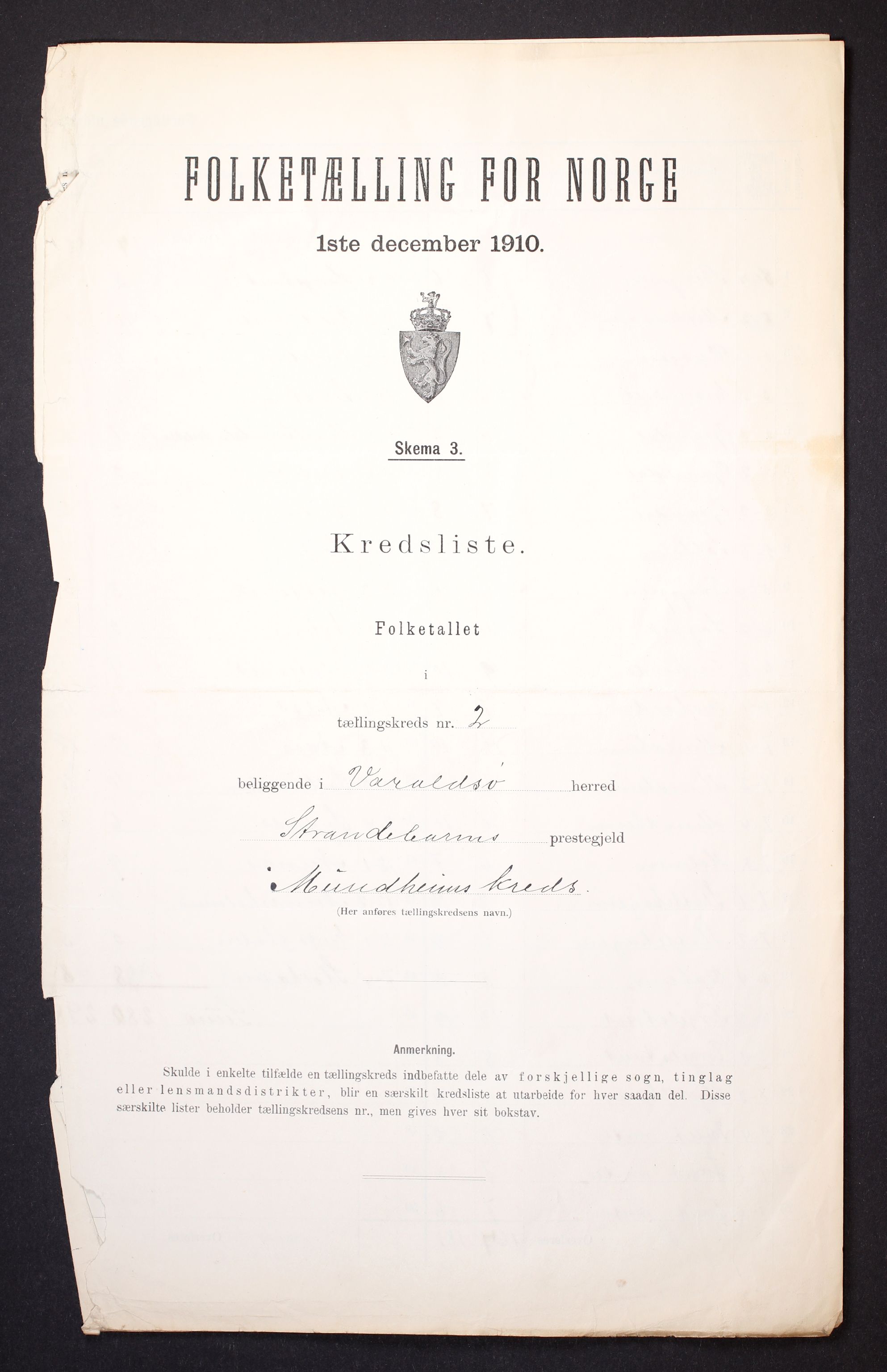 RA, Folketelling 1910 for 1225 Varaldsøy herred, 1910, s. 7