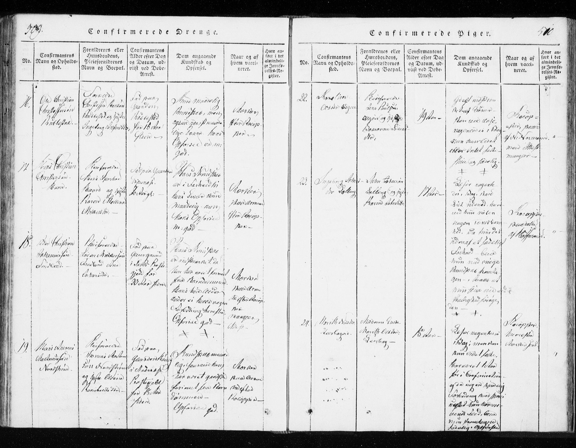 Tranøy sokneprestkontor, AV/SATØ-S-1313/I/Ia/Iaa/L0004kirke: Ministerialbok nr. 4, 1820-1829, s. 509-510