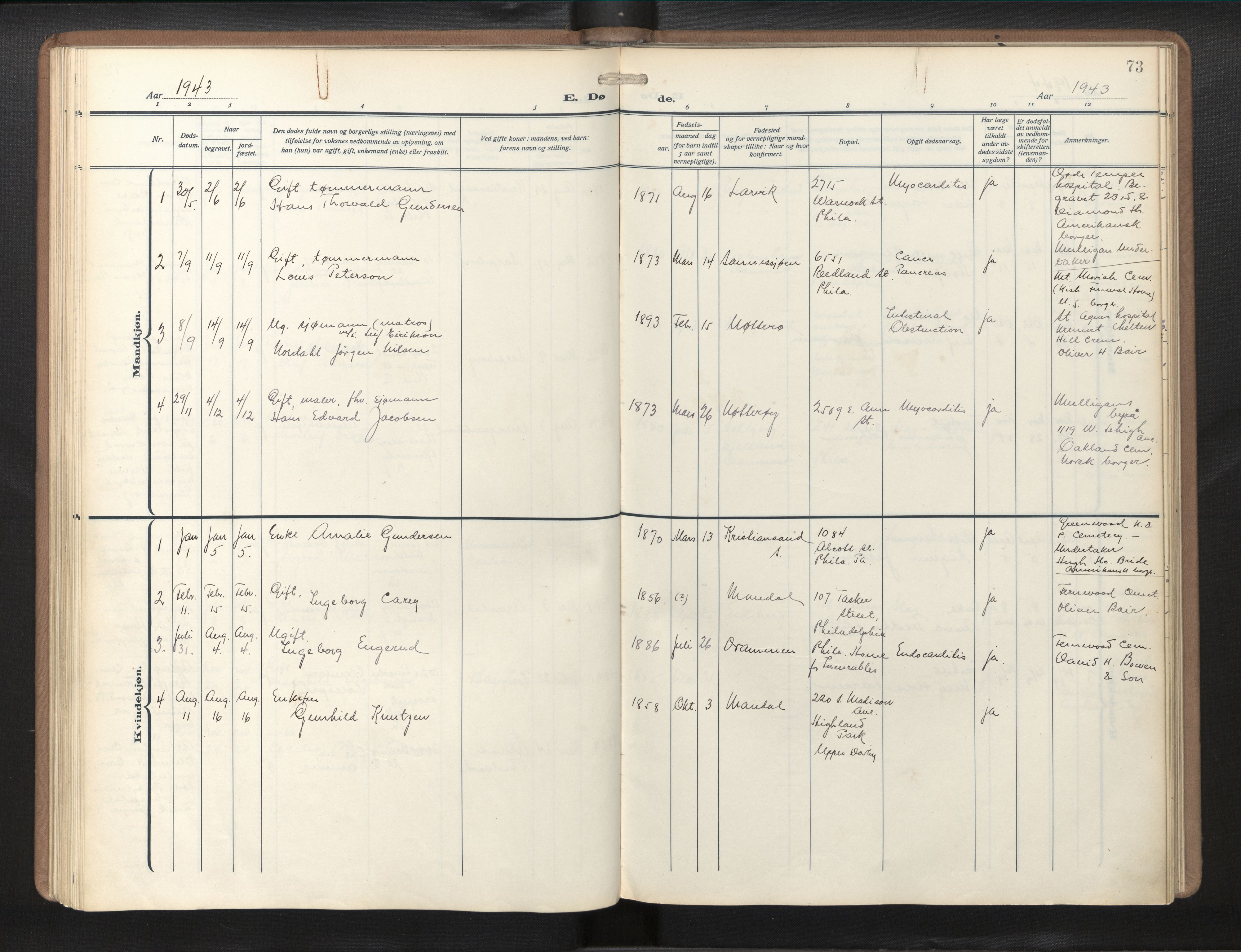 Den norske sjømannsmisjon i utlandet/Philadelphia, SAB/SAB/PA-0113/H/Ha/L0002: Ministerialbok nr. A 2, 1931-1957, s. 72b-73a