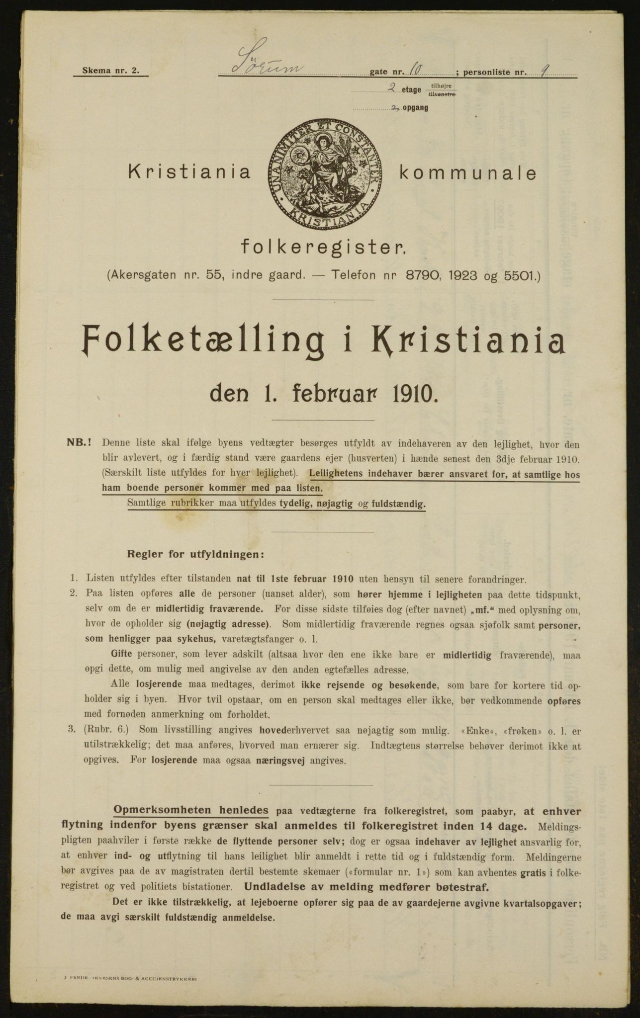 OBA, Kommunal folketelling 1.2.1910 for Kristiania, 1910, s. 101613