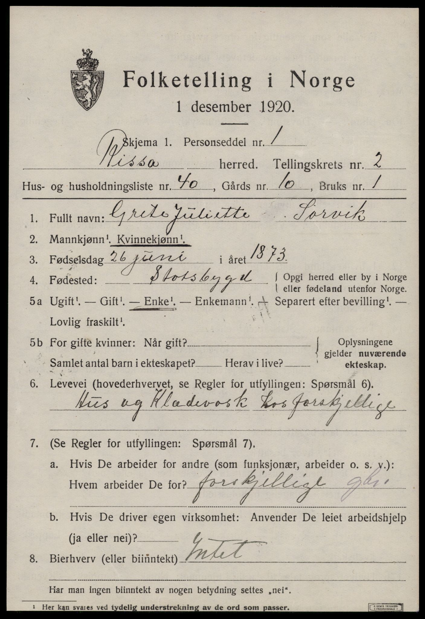 SAT, Folketelling 1920 for 1624 Rissa herred, 1920, s. 2115