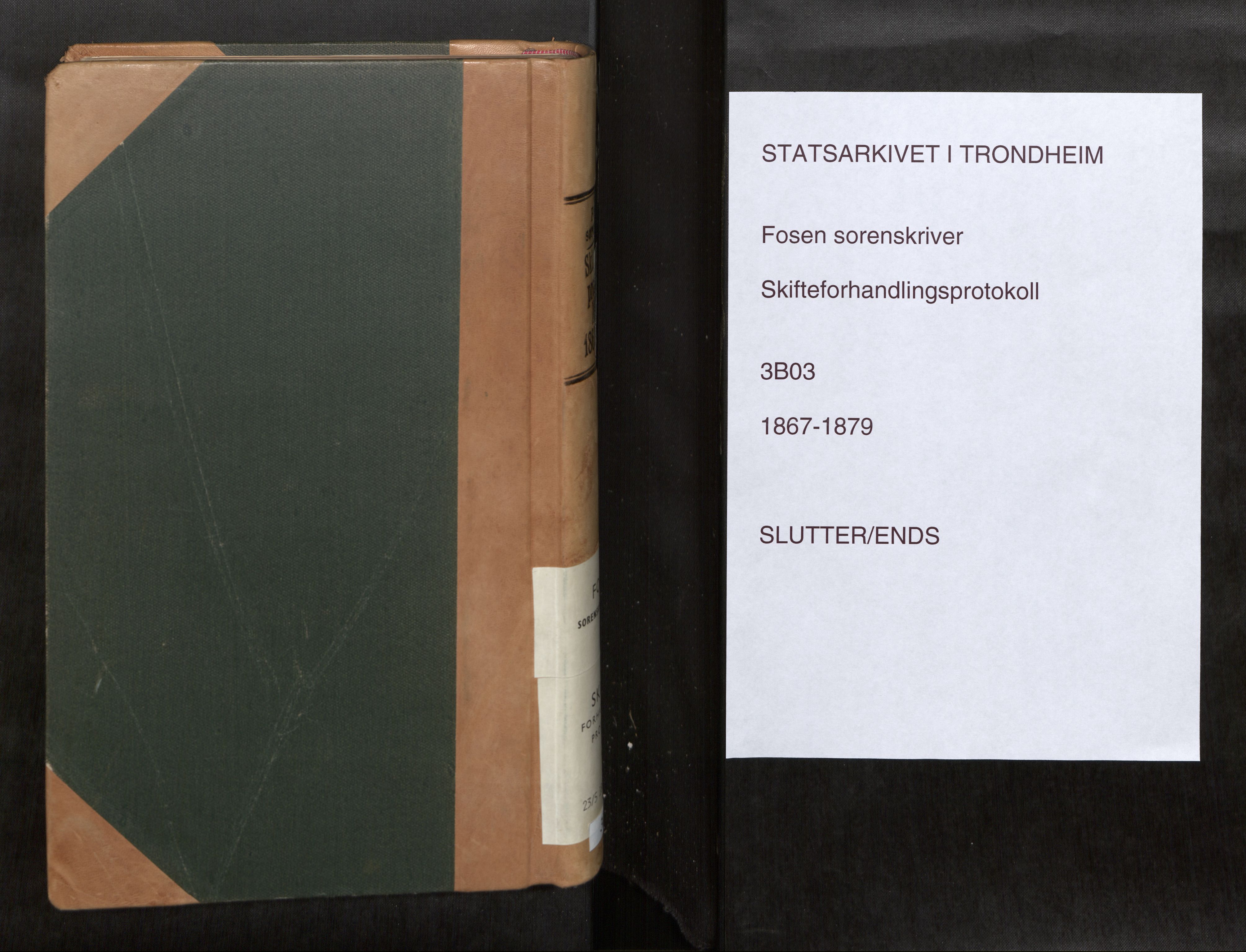 Fosen sorenskriveri, AV/SAT-A-1107/1/3/3B/L0003: Skiftebehandlingsprotokoll, 1867-1879