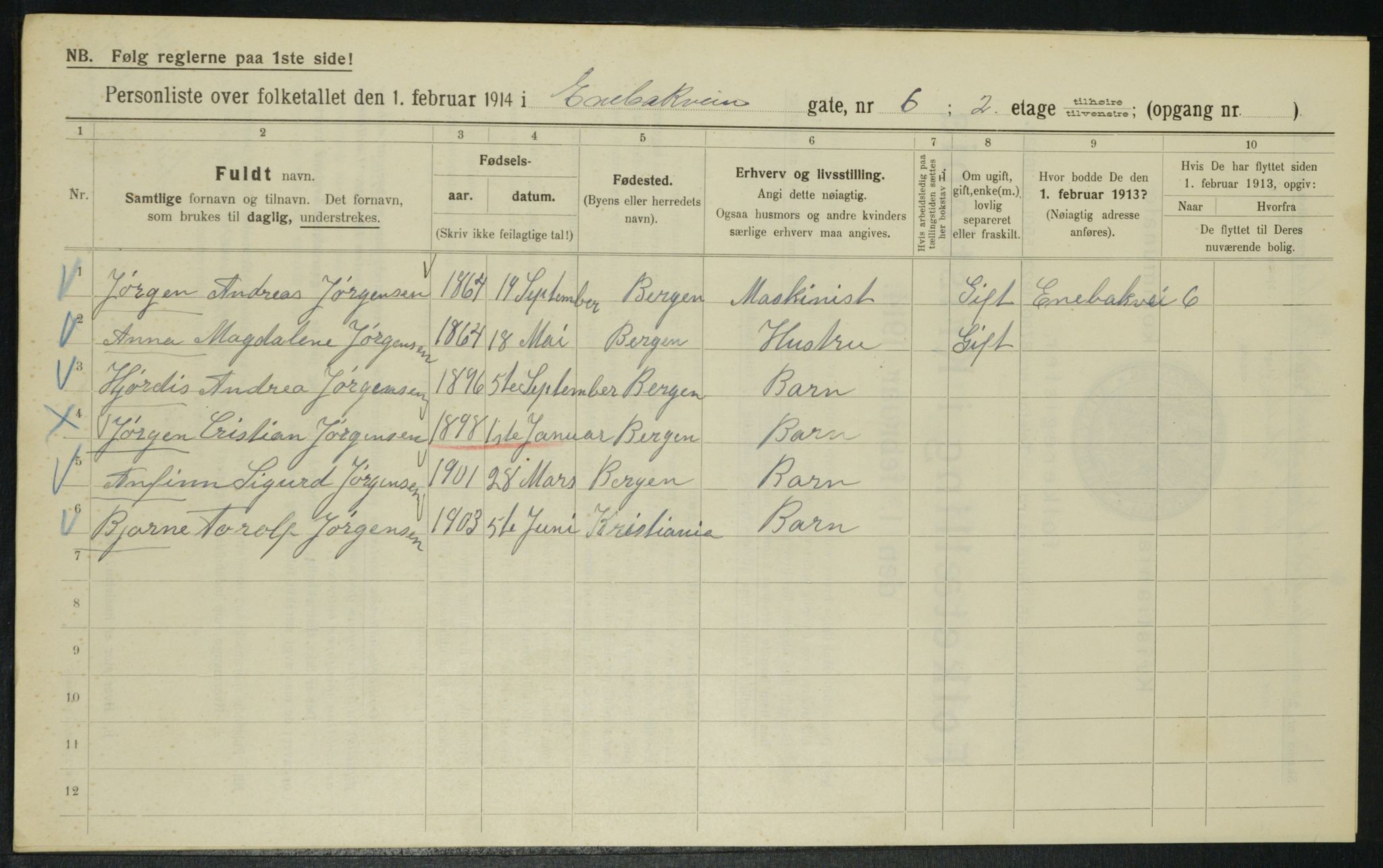 OBA, Kommunal folketelling 1.2.1914 for Kristiania, 1914, s. 21204