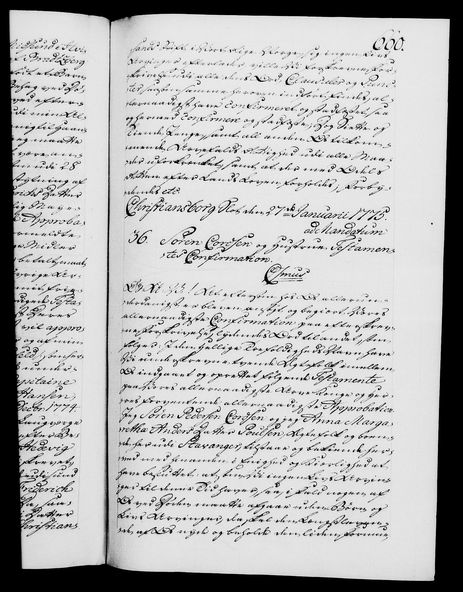 Danske Kanselli 1572-1799, RA/EA-3023/F/Fc/Fca/Fcaa/L0046: Norske registre, 1773-1775, s. 661a