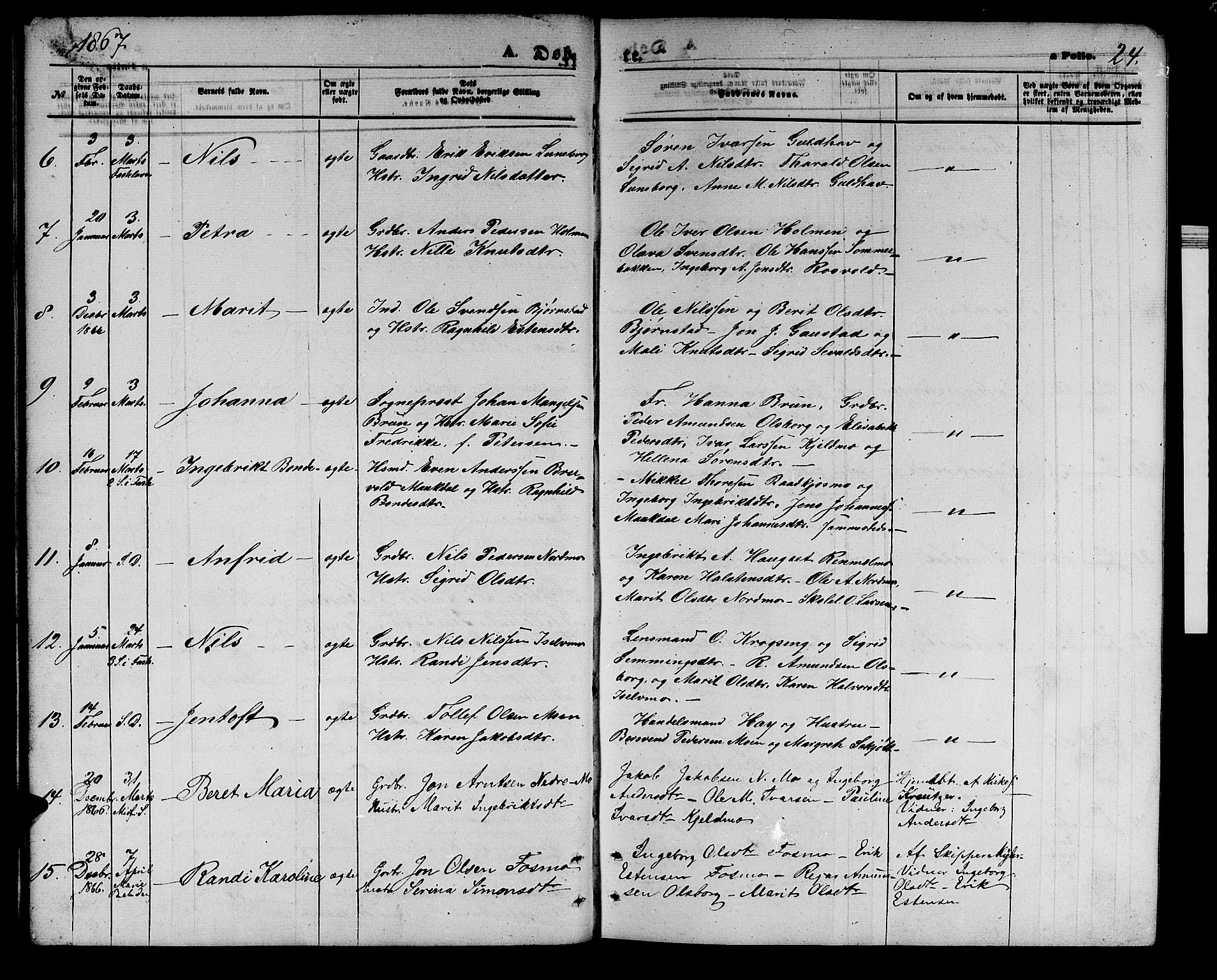 Målselv sokneprestembete, AV/SATØ-S-1311/G/Ga/Gab/L0002klokker: Klokkerbok nr. 2, 1865-1873, s. 24