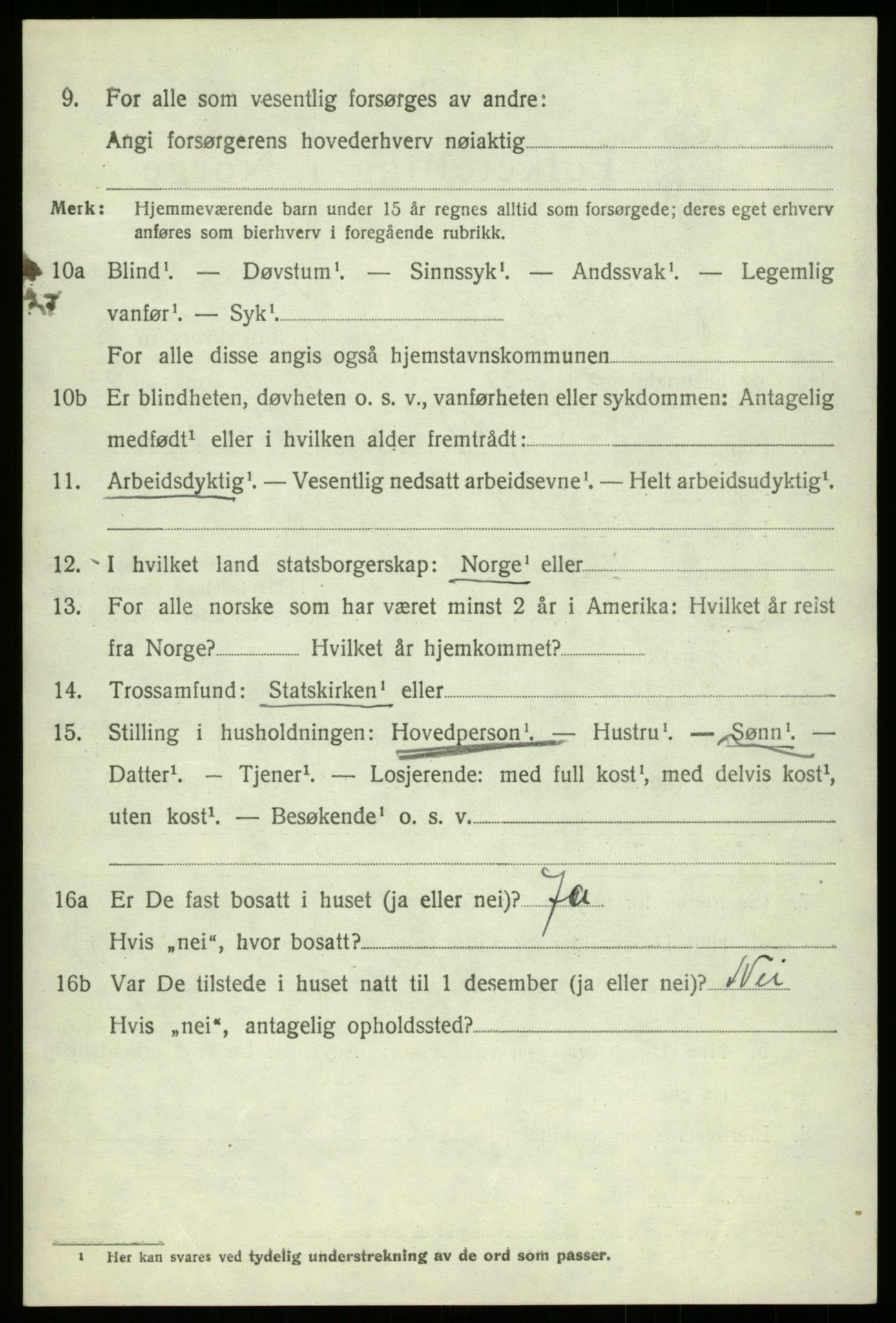 SAB, Folketelling 1920 for 1238 Kvam herred, 1920, s. 3210