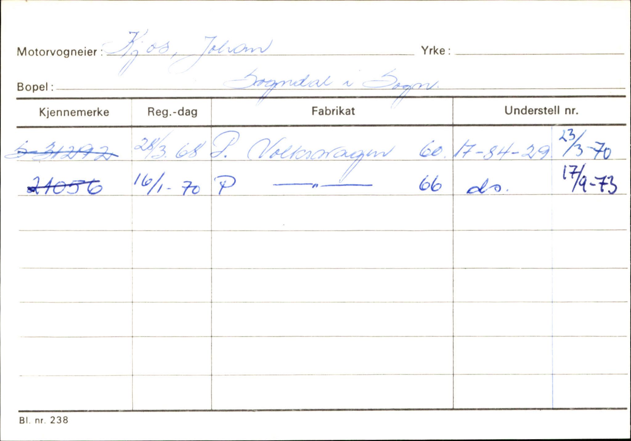 Statens vegvesen, Sogn og Fjordane vegkontor, AV/SAB-A-5301/4/F/L0124: Eigarregister Sogndal A-U, 1945-1975, s. 1238