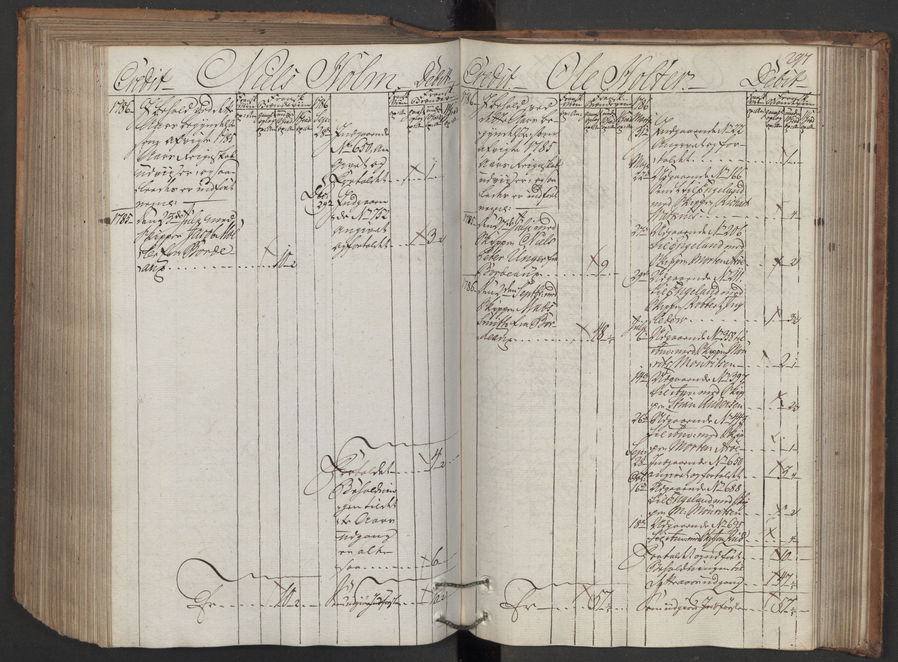 Generaltollkammeret, tollregnskaper, AV/RA-EA-5490/R08/L0142/0001: Tollregnskaper Drammen / Inngående hovedtollbok, 1786, s. 296b-297a