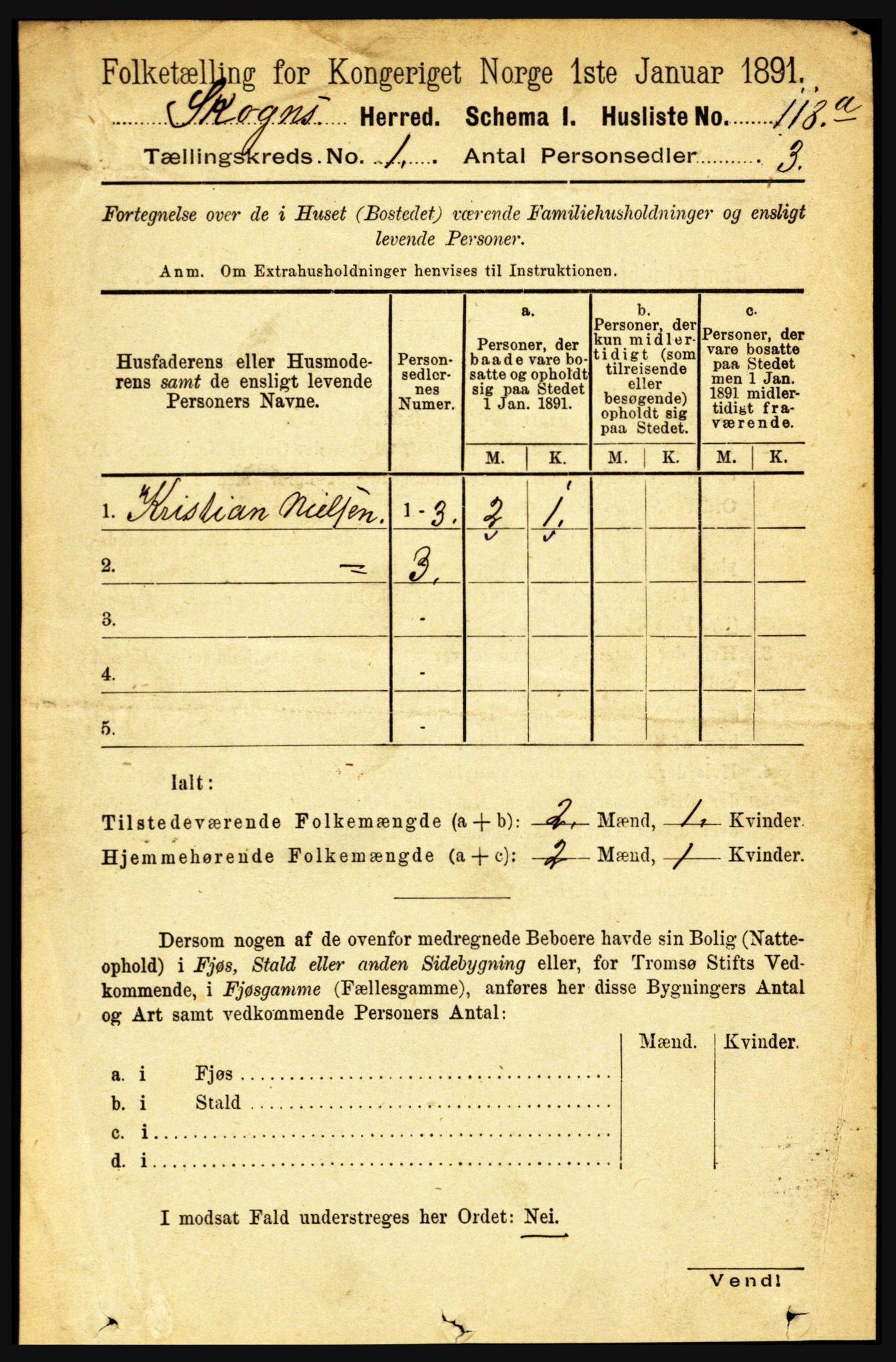 RA, Folketelling 1891 for 1719 Skogn herred, 1891, s. 141