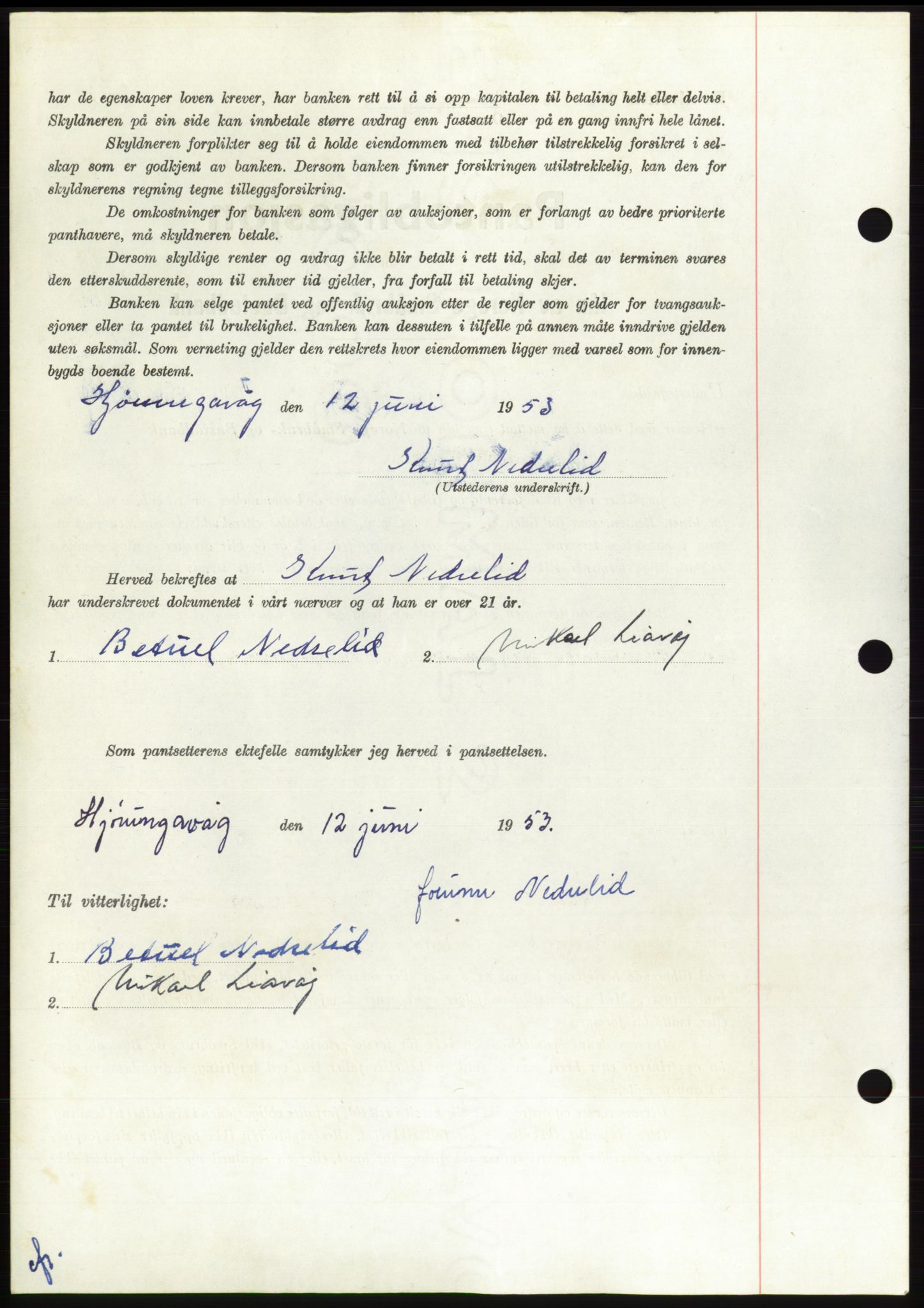 Søre Sunnmøre sorenskriveri, AV/SAT-A-4122/1/2/2C/L0123: Pantebok nr. 11B, 1953-1953, Dagboknr: 1466/1953