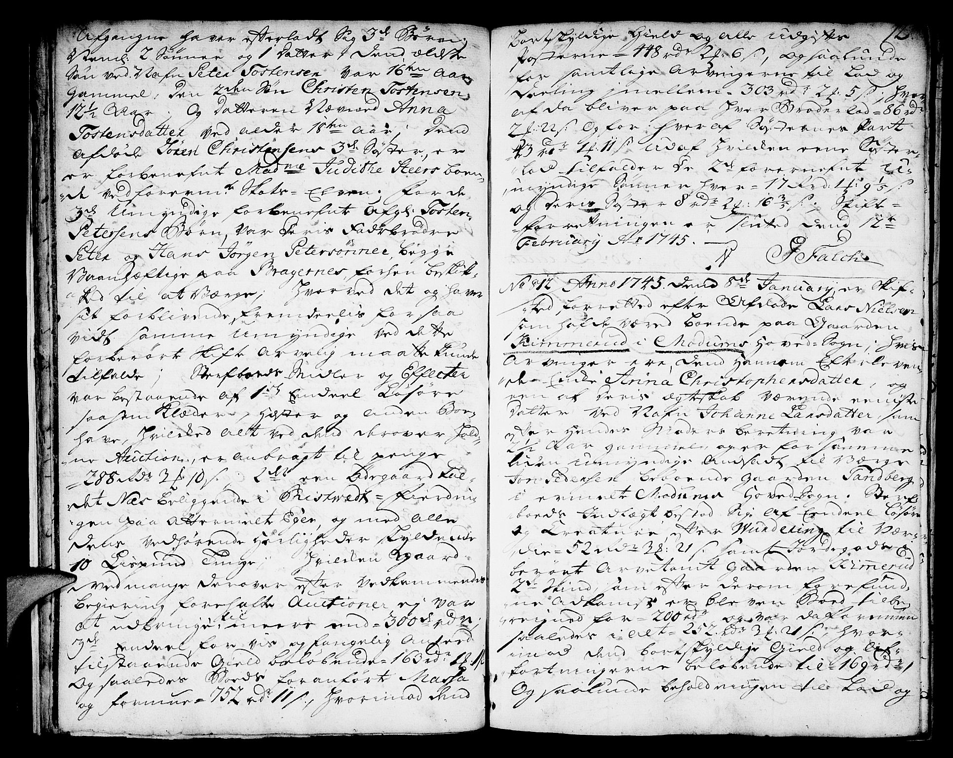 Eiker, Modum og Sigdal sorenskriveri, SAKO/A-123/H/Hb/Hbd/Hbdb/L0002.0: Innberetninger, 1744-1760, s. 11b-12a