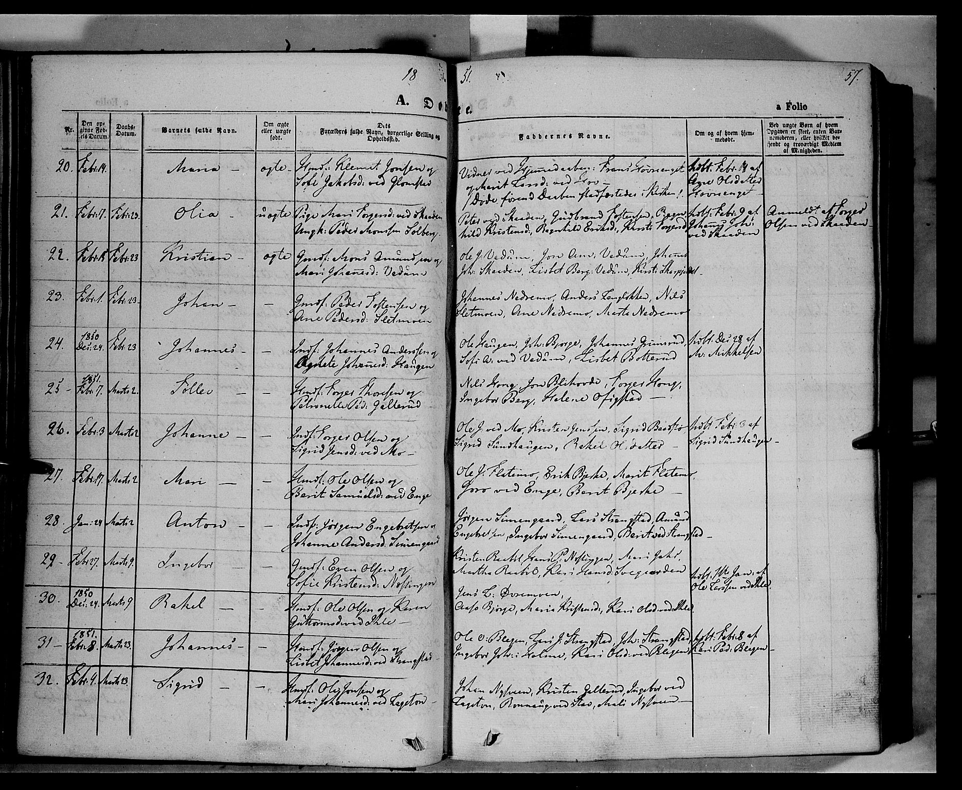 Øyer prestekontor, AV/SAH-PREST-084/H/Ha/Haa/L0005: Ministerialbok nr. 5, 1842-1857, s. 57