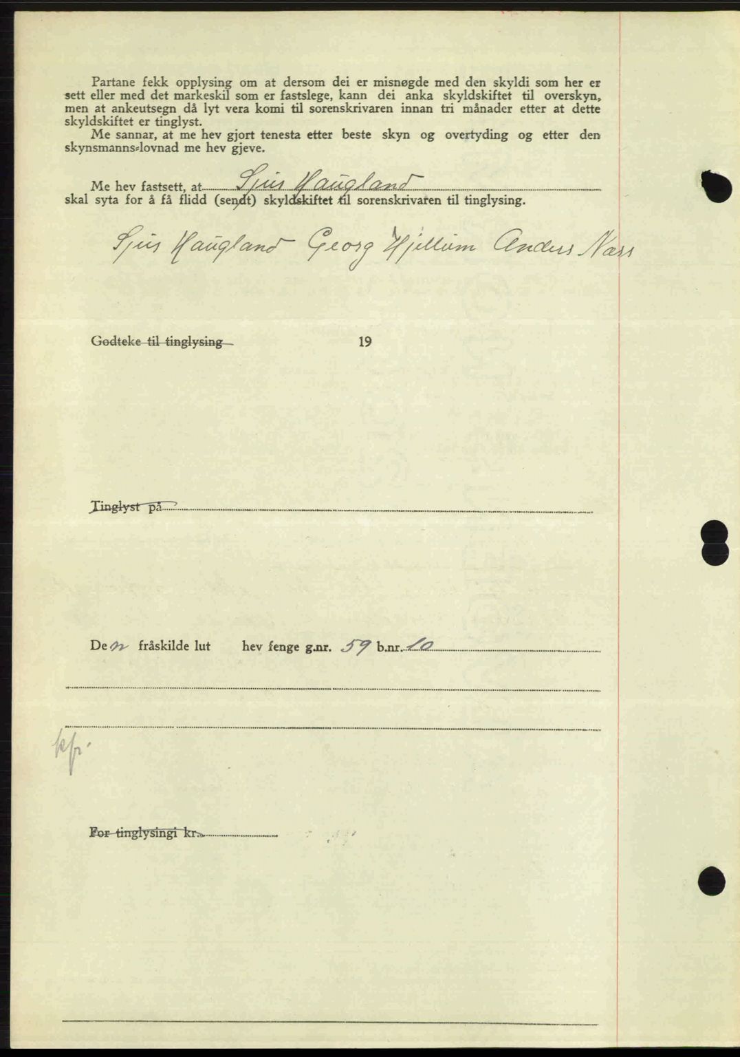 Ytre Sogn tingrett, SAB/A-2601/1/G/Gbb/L0007: Pantebok nr. A4 - A5 (B3), 1949-1949, Dagboknr: 814/1949