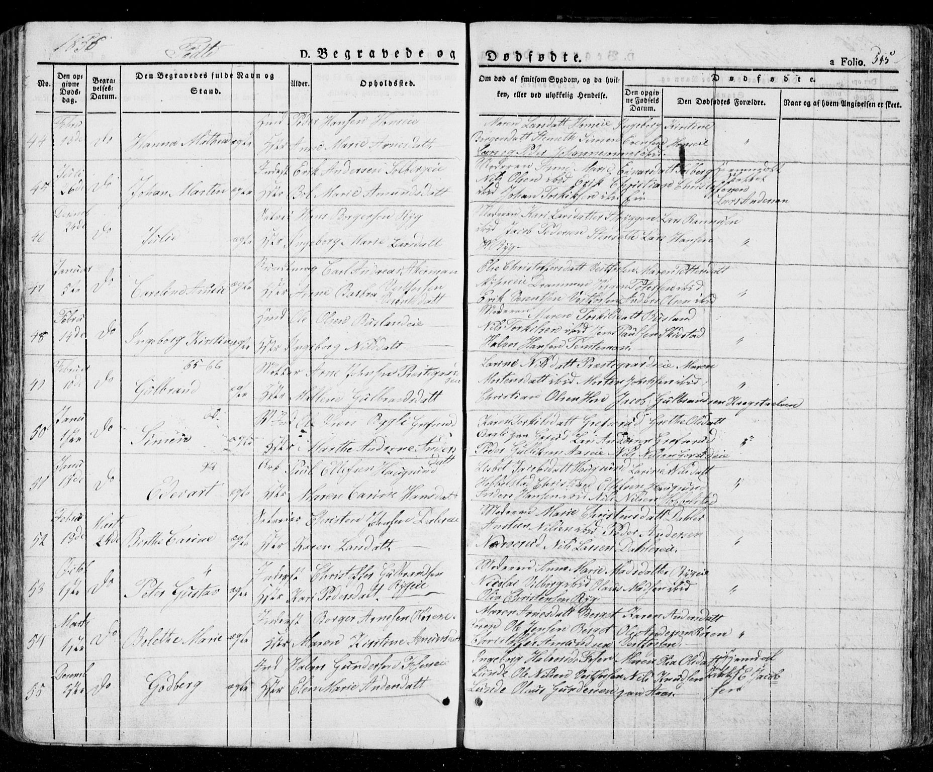 Eiker kirkebøker, AV/SAKO-A-4/G/Ga/L0002: Klokkerbok nr. I 2, 1832-1856, s. 545