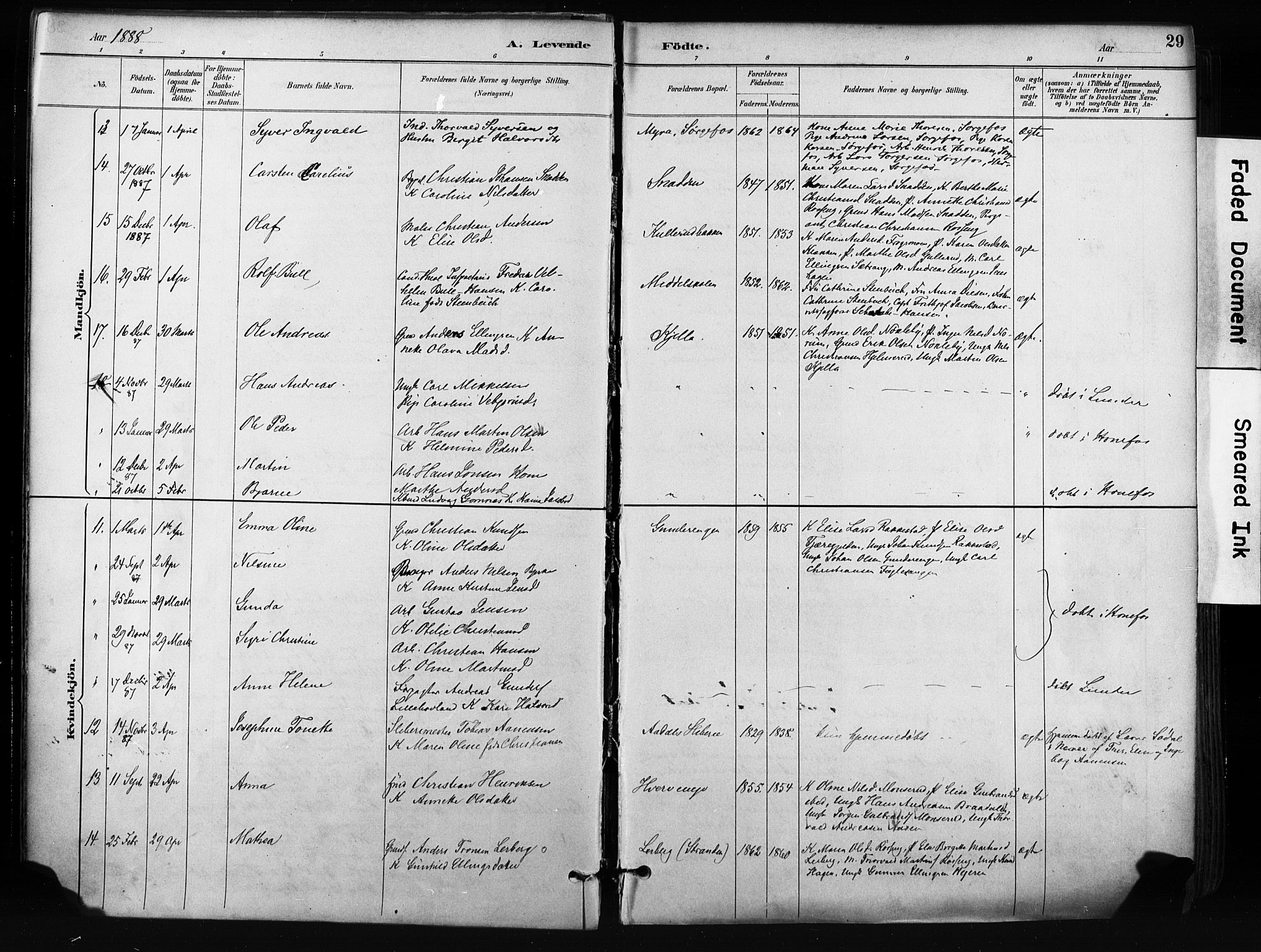 Norderhov kirkebøker, AV/SAKO-A-237/F/Fa/L0016: Ministerialbok nr. 16, 1885-1902, s. 29