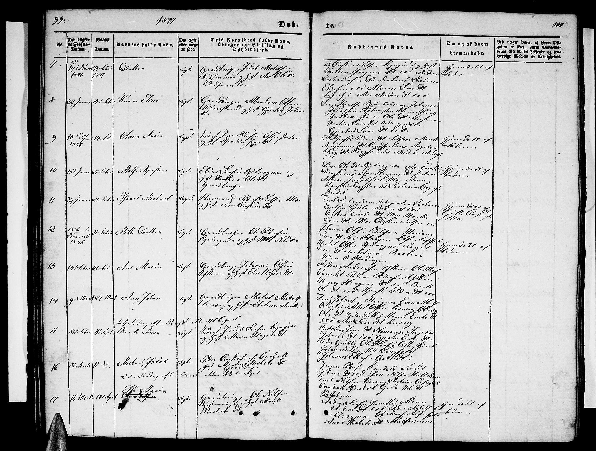 Ministerialprotokoller, klokkerbøker og fødselsregistre - Nordland, AV/SAT-A-1459/827/L0413: Klokkerbok nr. 827C02, 1842-1852, s. 99-100