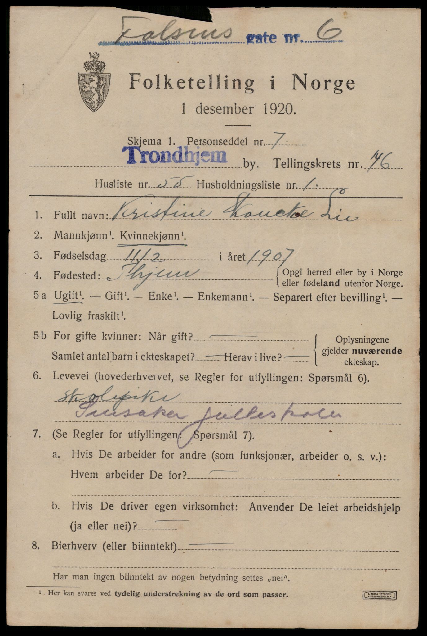 SAT, Folketelling 1920 for 1601 Trondheim kjøpstad, 1920, s. 99238