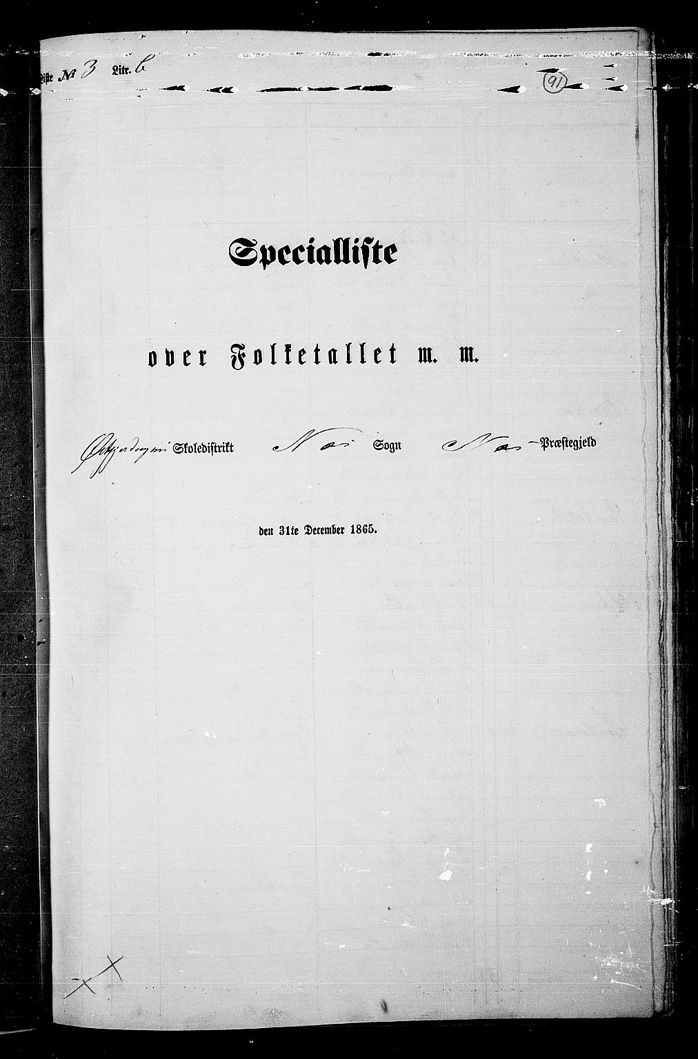 RA, Folketelling 1865 for 0411P Nes prestegjeld, 1865, s. 79