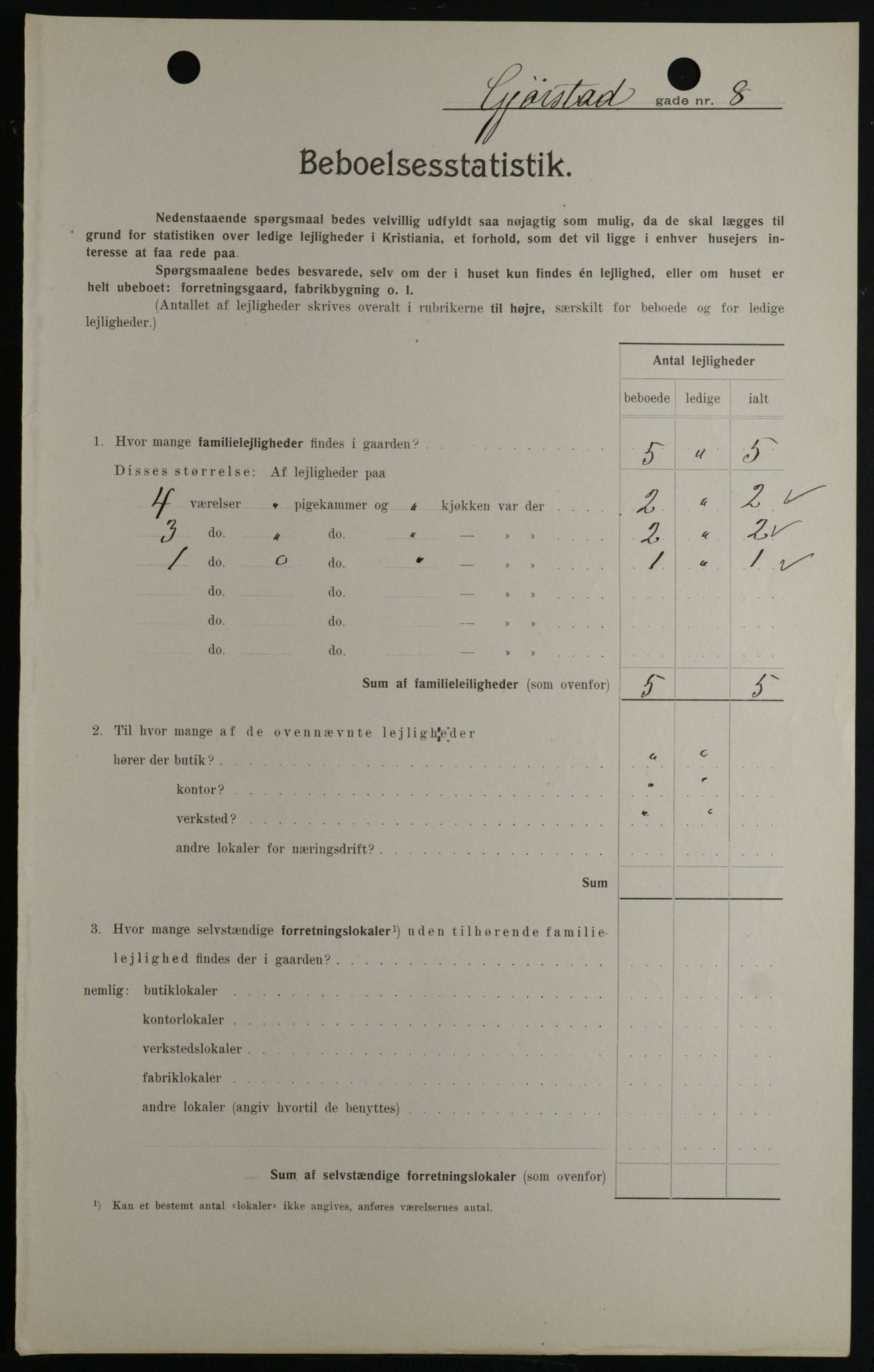 OBA, Kommunal folketelling 1.2.1908 for Kristiania kjøpstad, 1908, s. 26418