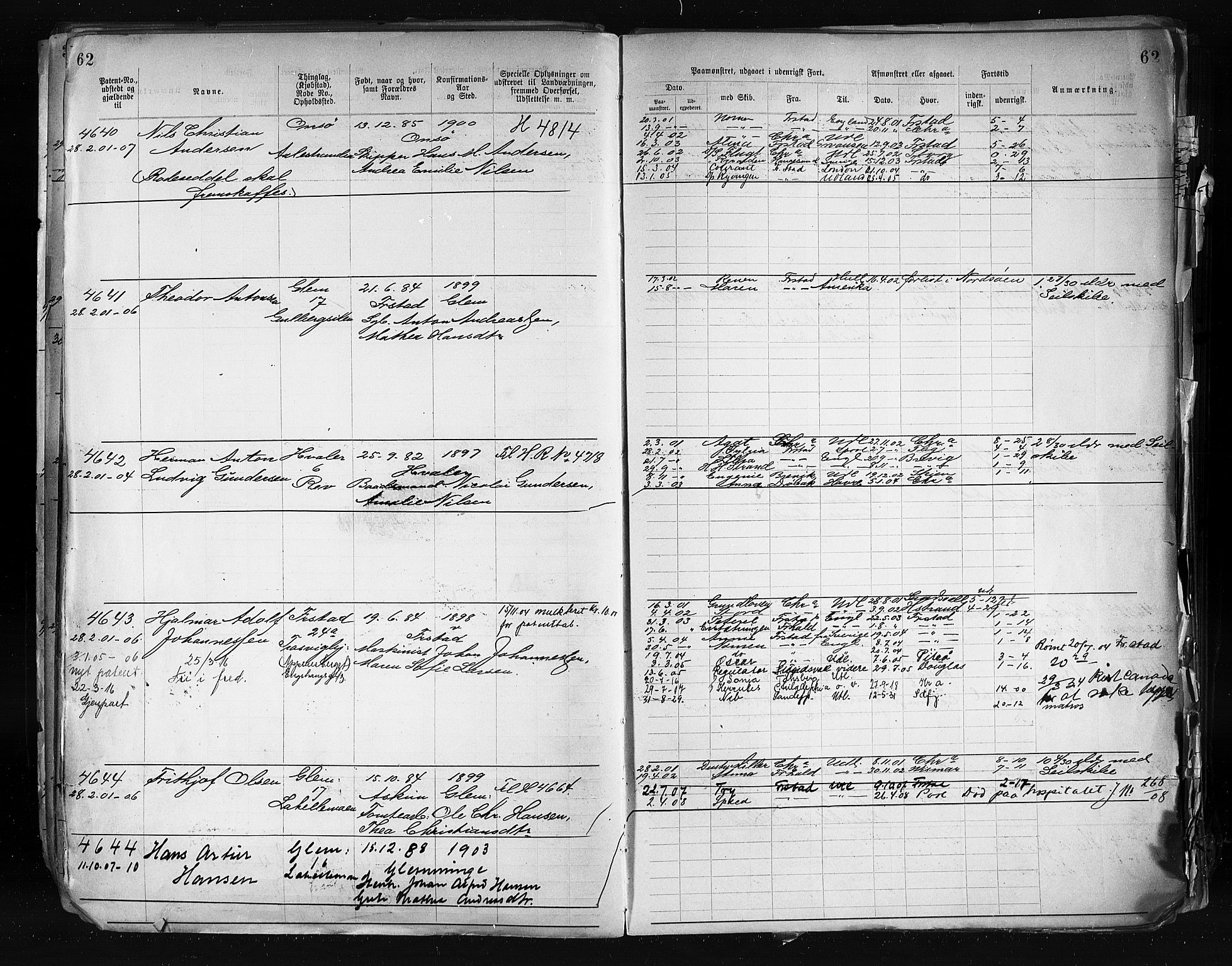 Fredrikstad mønstringskontor, AV/SAO-A-10569b/F/Fc/Fca/L0007: Annotasjonsrulle, 1903-1916, s. 64