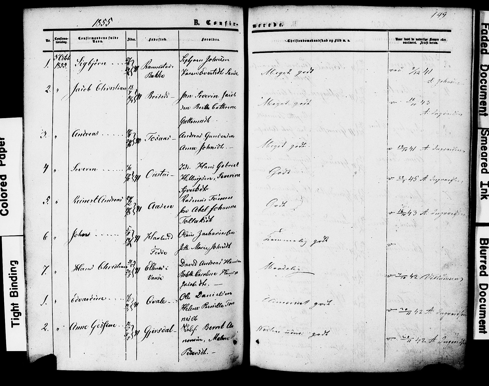 Herad sokneprestkontor, SAK/1111-0018/F/Fa/Faa/L0005: Ministerialbok nr. A 5, 1853-1886, s. 149