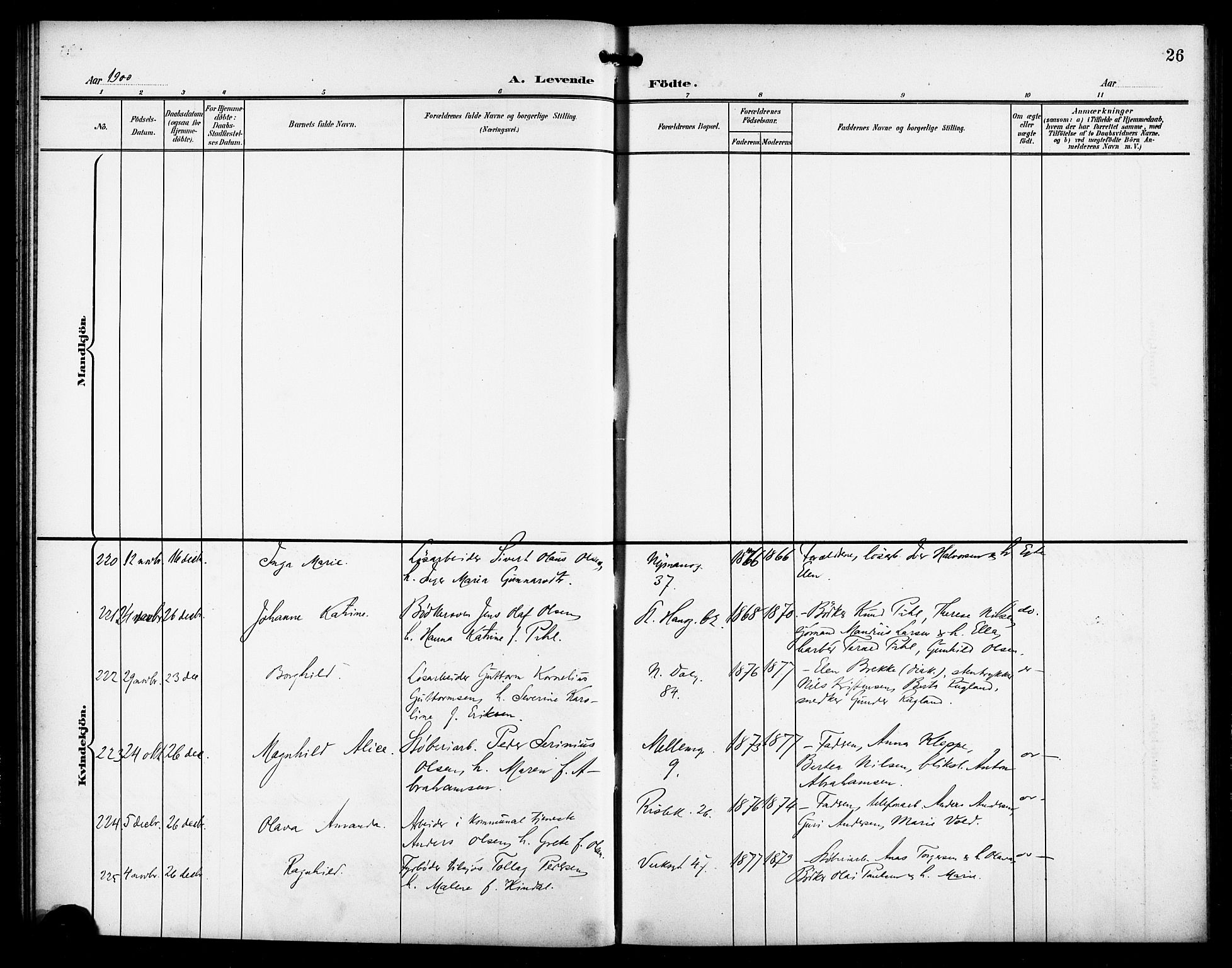 St. Johannes sokneprestkontor, AV/SAST-A-101814/001/30/30BB/L0004: Klokkerbok nr. B 4, 1900-1907, s. 26