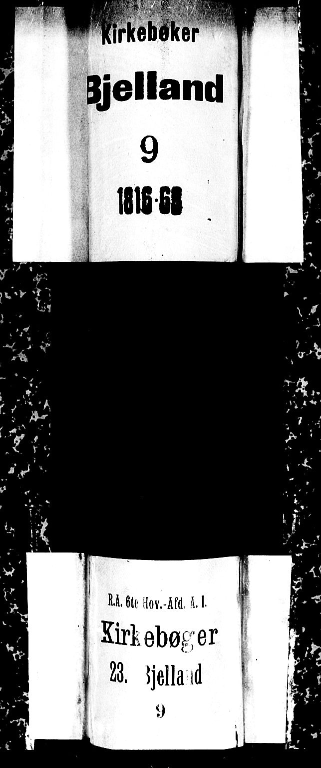 Bjelland sokneprestkontor, SAK/1111-0005/F/Fb/Fbb/L0003: Klokkerbok nr. B 3, 1816-1868