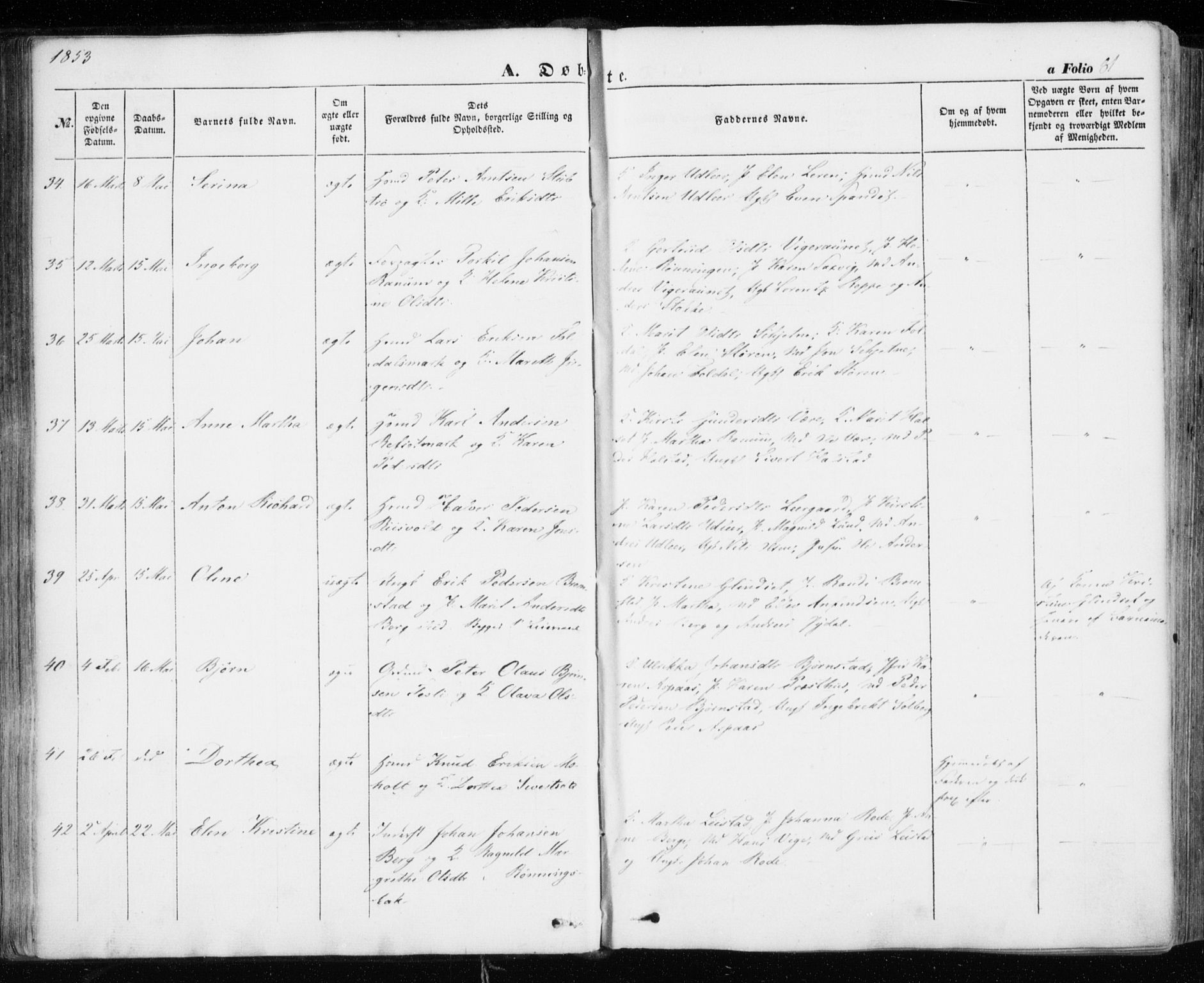 Ministerialprotokoller, klokkerbøker og fødselsregistre - Sør-Trøndelag, SAT/A-1456/606/L0291: Ministerialbok nr. 606A06, 1848-1856, s. 81