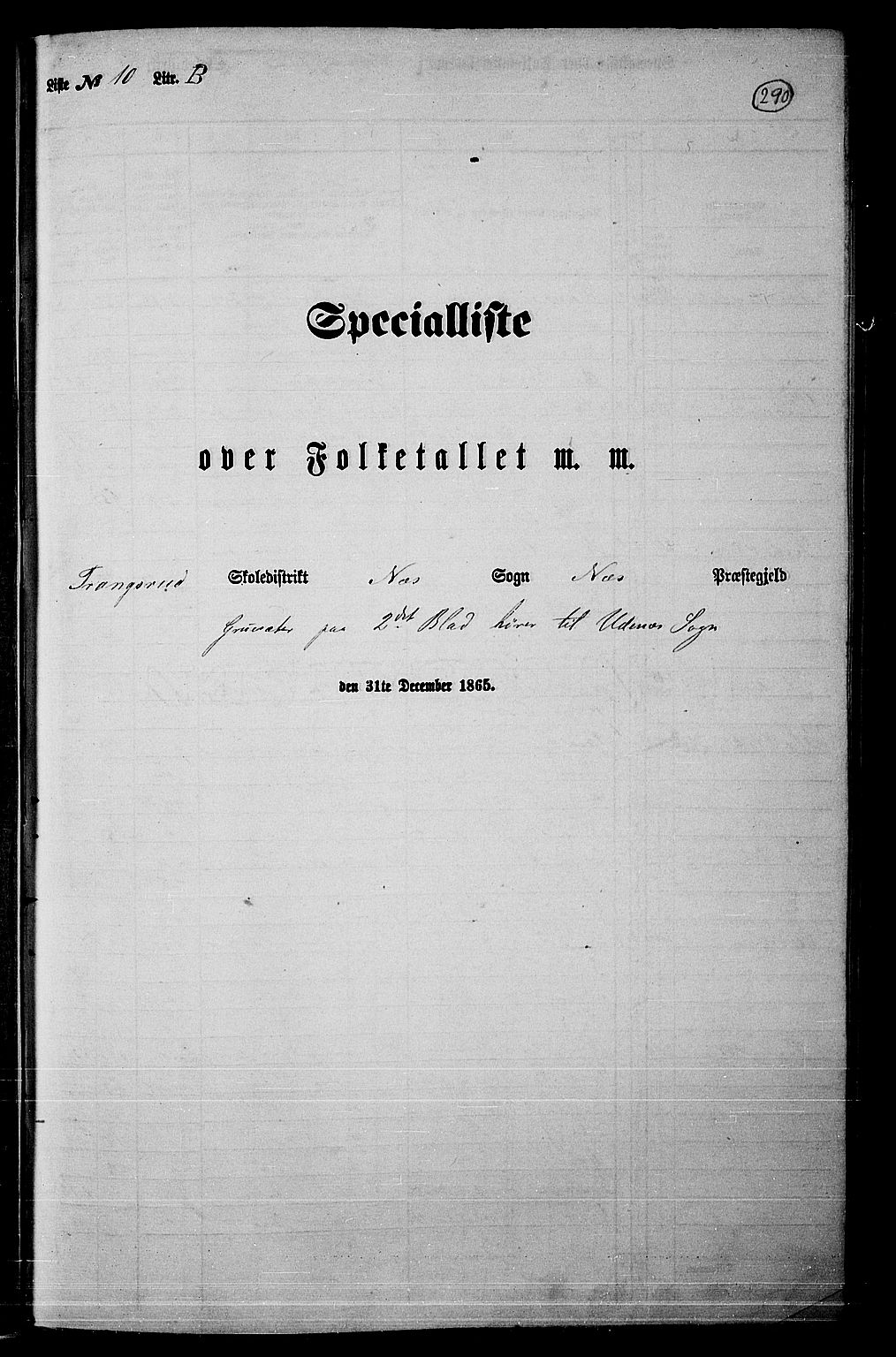 RA, Folketelling 1865 for 0236P Nes prestegjeld, 1865, s. 270