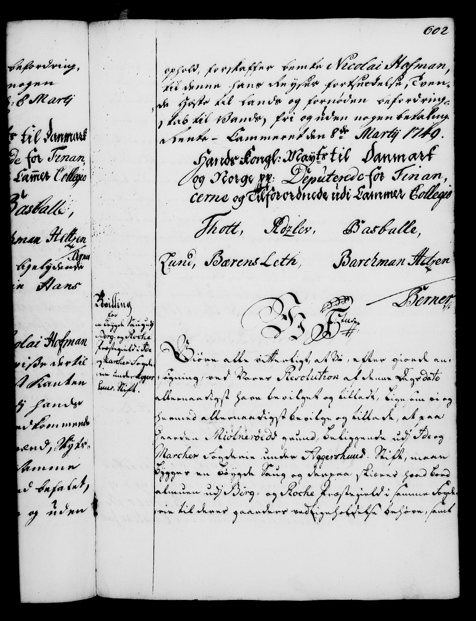 Rentekammeret, Kammerkanselliet, RA/EA-3111/G/Gg/Gga/L0005: Norsk ekspedisjonsprotokoll med register (merket RK 53.5), 1741-1749, s. 602