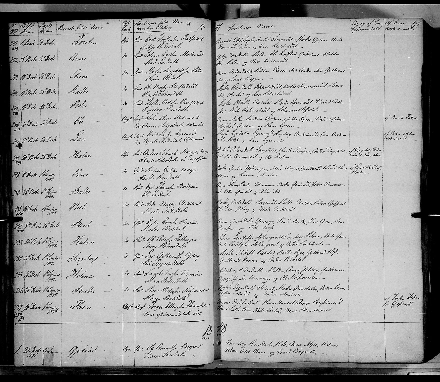 Gran prestekontor, AV/SAH-PREST-112/H/Ha/Haa/L0011: Ministerialbok nr. 11, 1842-1856, s. 136-137