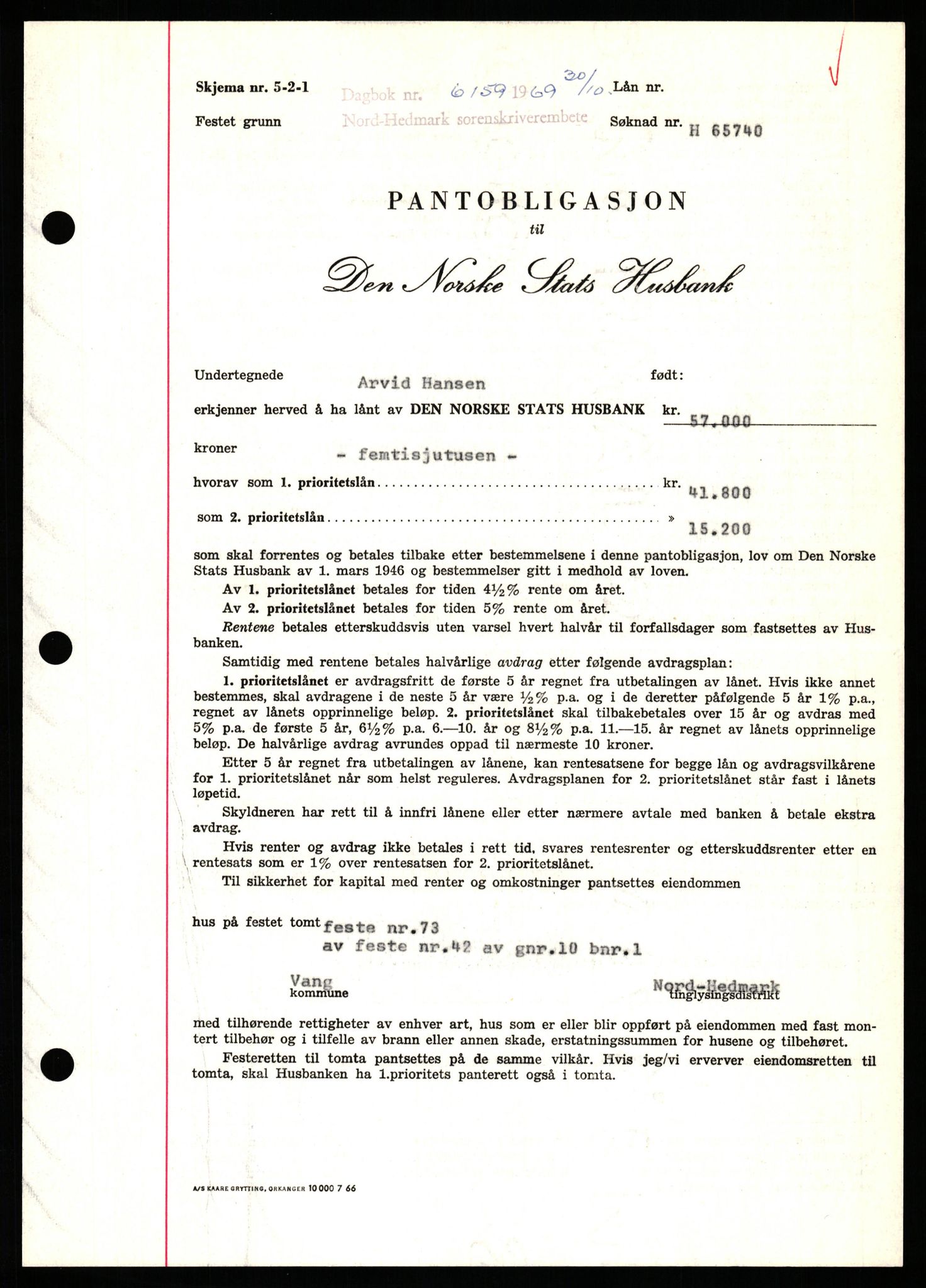 Nord-Hedmark sorenskriveri, SAH/TING-012/H/Hb/Hbf/L0082: Pantebok nr. B82, 1969-1969, Dagboknr: 6159/1969