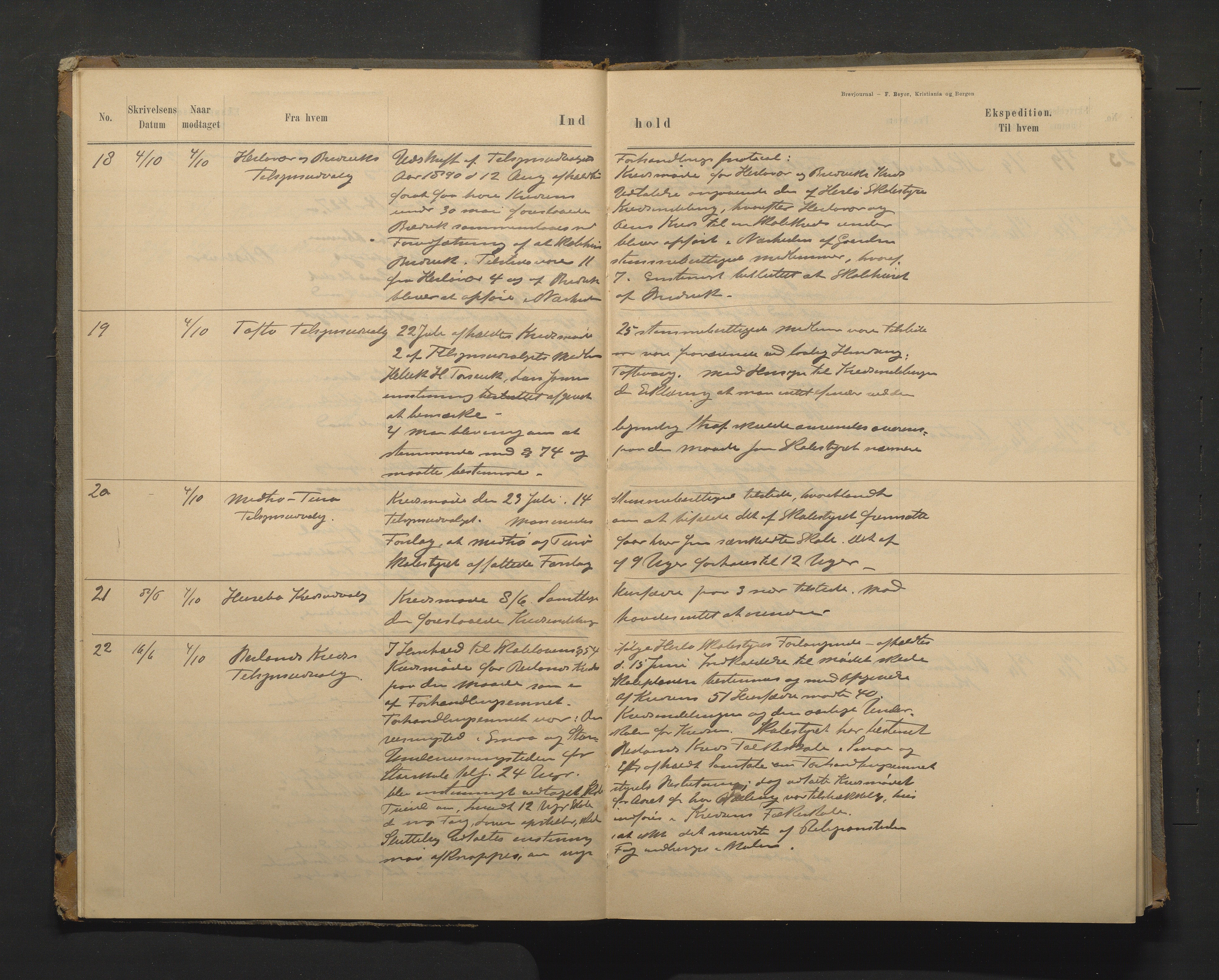 Herdla kommune. Skulestyret, IKAH/1258-211/C/Ca/L0001: Postjournal, 1889-1912