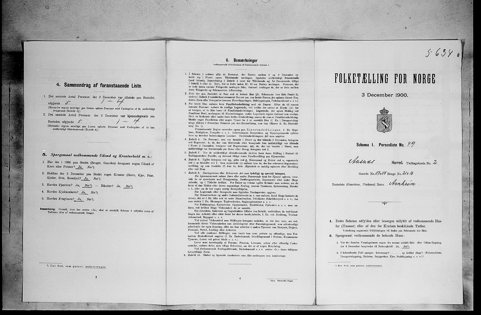 SAH, Folketelling 1900 for 0425 Åsnes herred, 1900, s. 347
