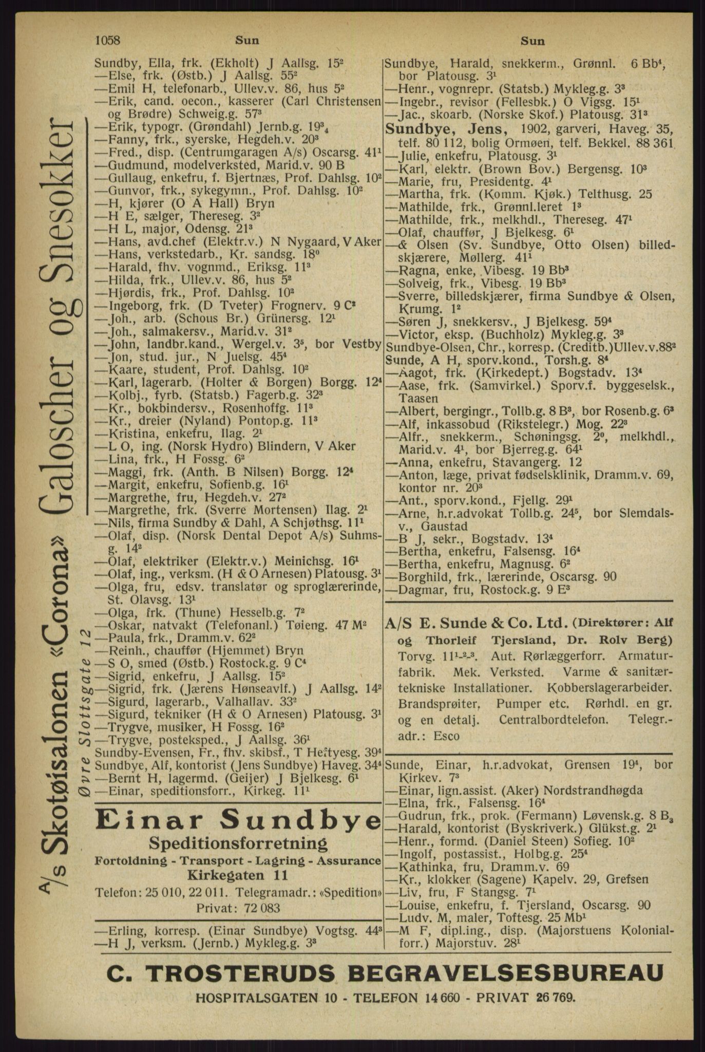 Kristiania/Oslo adressebok, PUBL/-, 1927, s. 1058