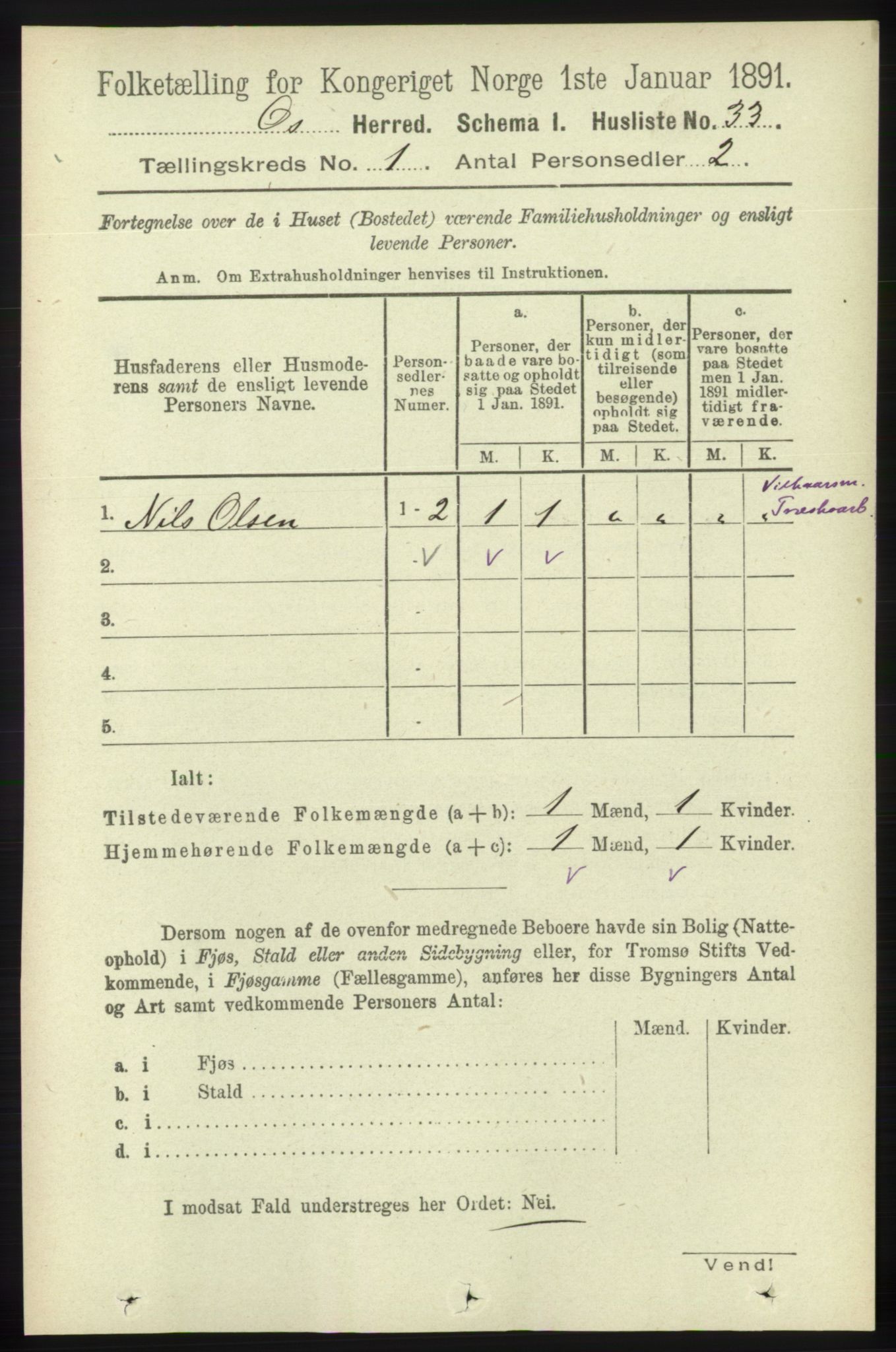 RA, Folketelling 1891 for 1243 Os herred, 1891, s. 68