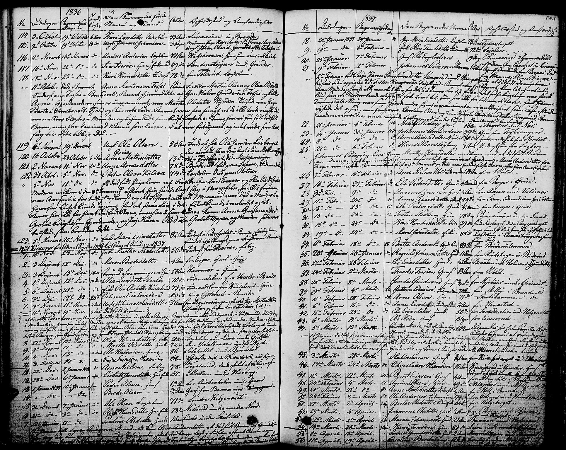 Grue prestekontor, AV/SAH-PREST-036/H/Ha/Haa/L0007: Ministerialbok nr. 7, 1830-1847, s. 243
