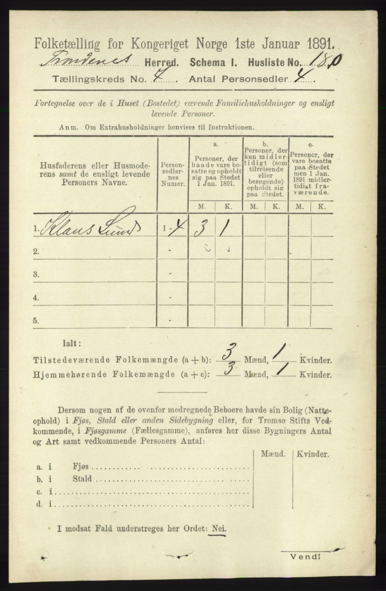 RA, Folketelling 1891 for 1914 Trondenes herred, 1891, s. 4503