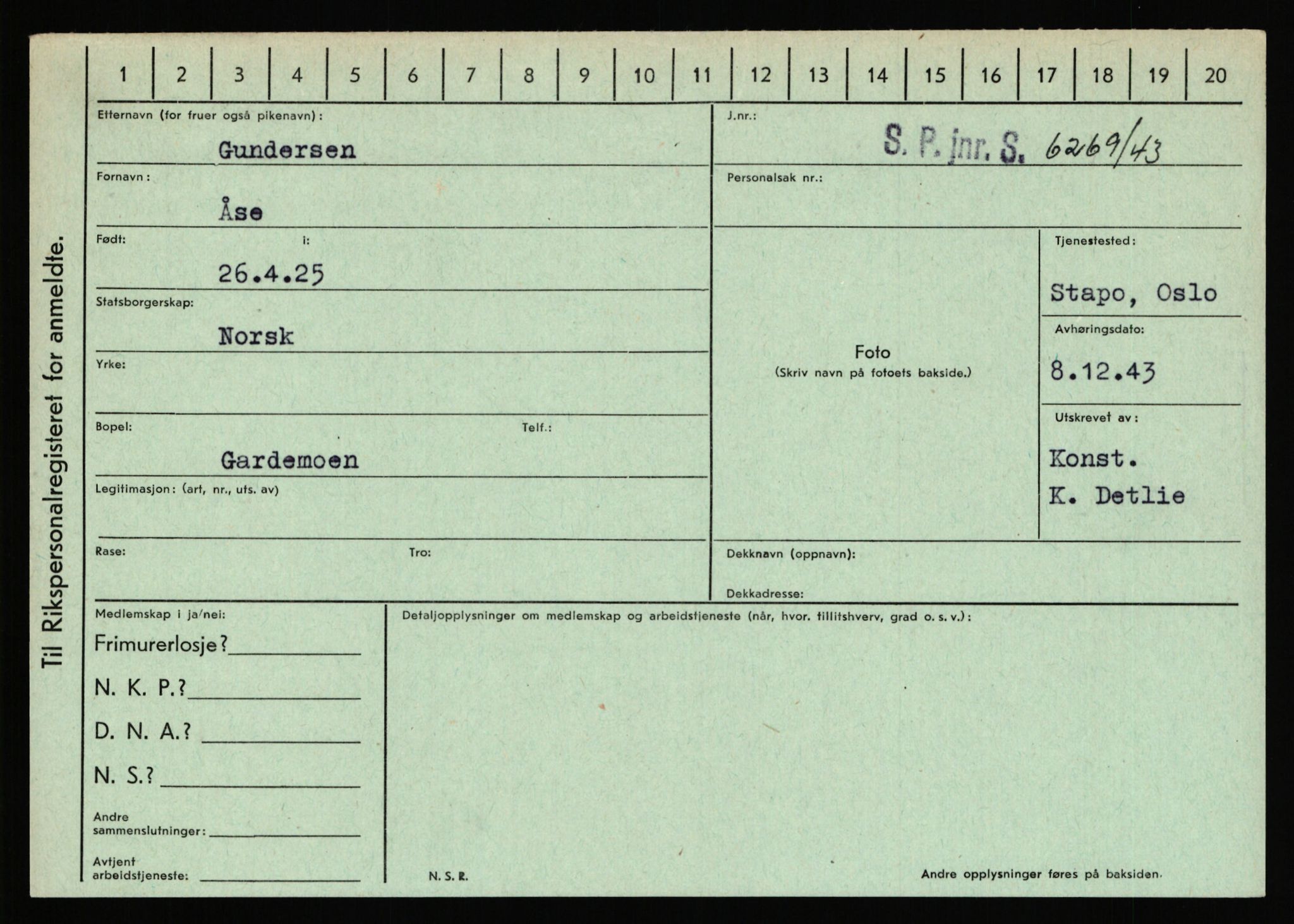 Statspolitiet - Hovedkontoret / Osloavdelingen, AV/RA-S-1329/C/Ca/L0005: Furali - Hamula, 1943-1945, s. 2879