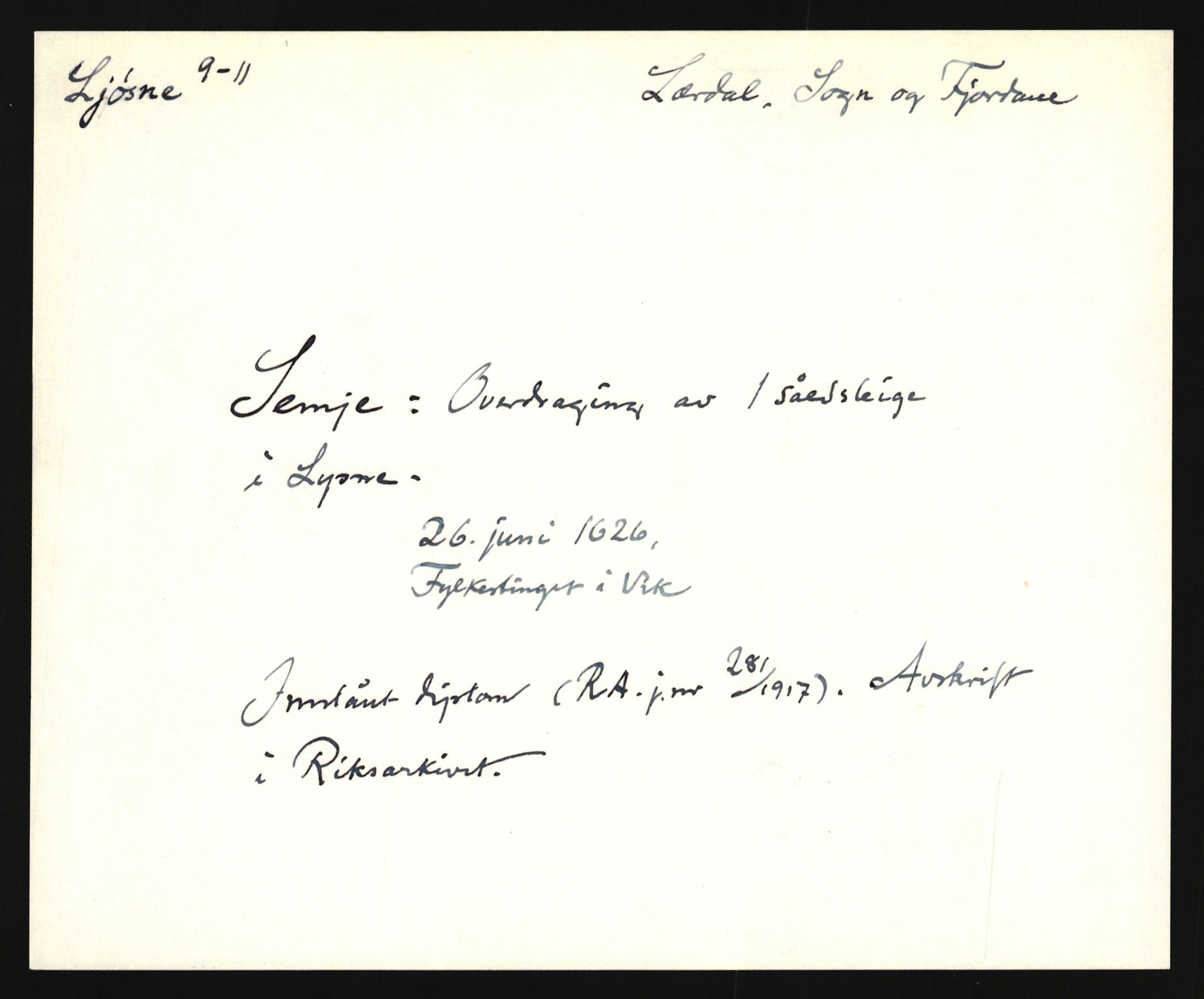 Riksarkivets diplomsamling, AV/RA-EA-5965/F35/F35e/L0030: Registreringssedler Sogn og Fjordane, 1400-1700, s. 129